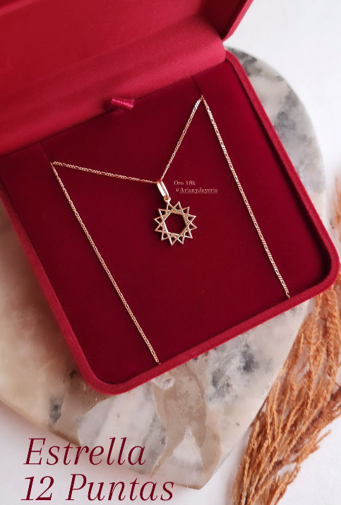 Dije Estrella 12 Puntas - Oro 18k