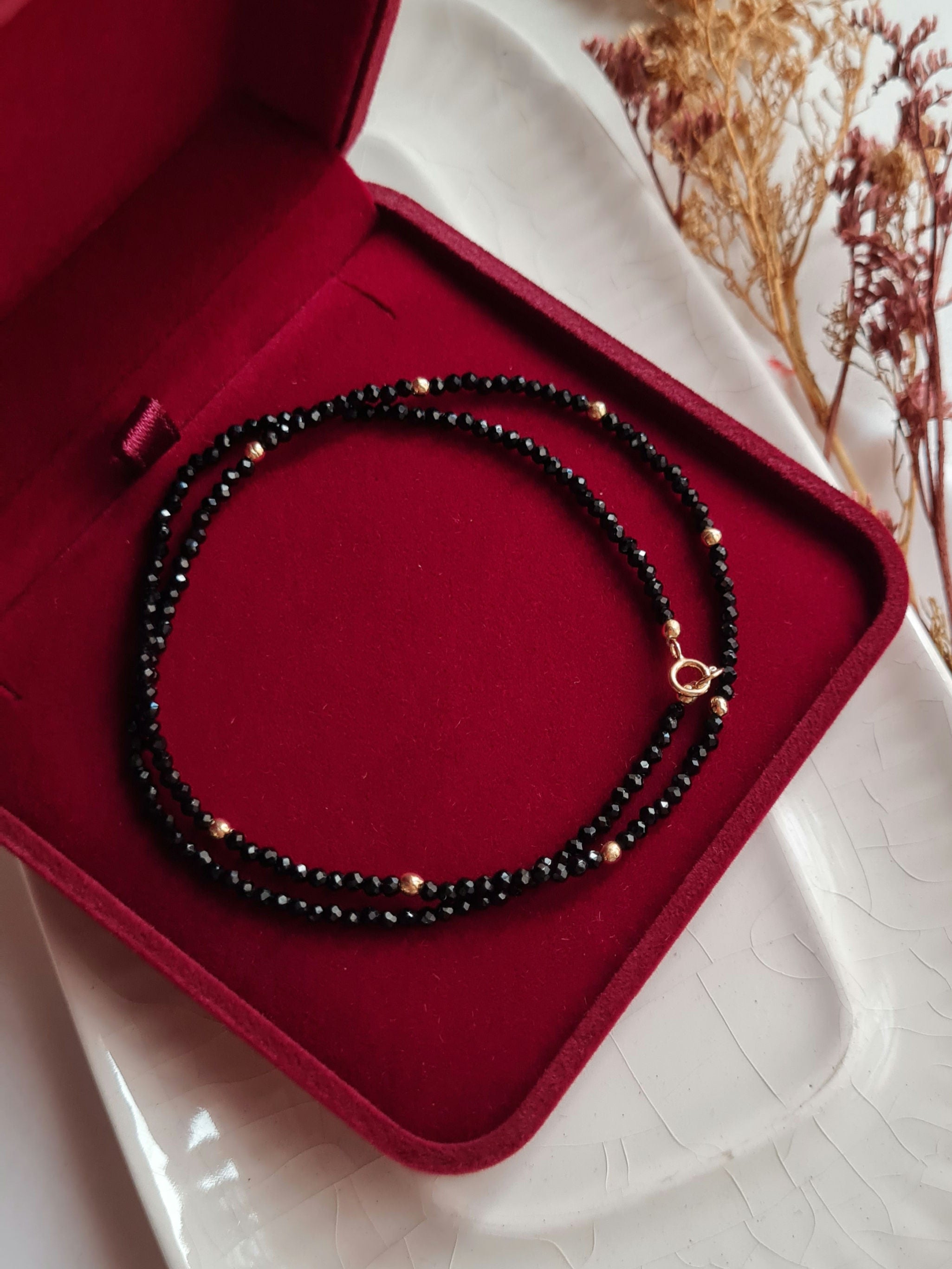 Gargantilla Turmalina Negra: Protección - Oro 18k