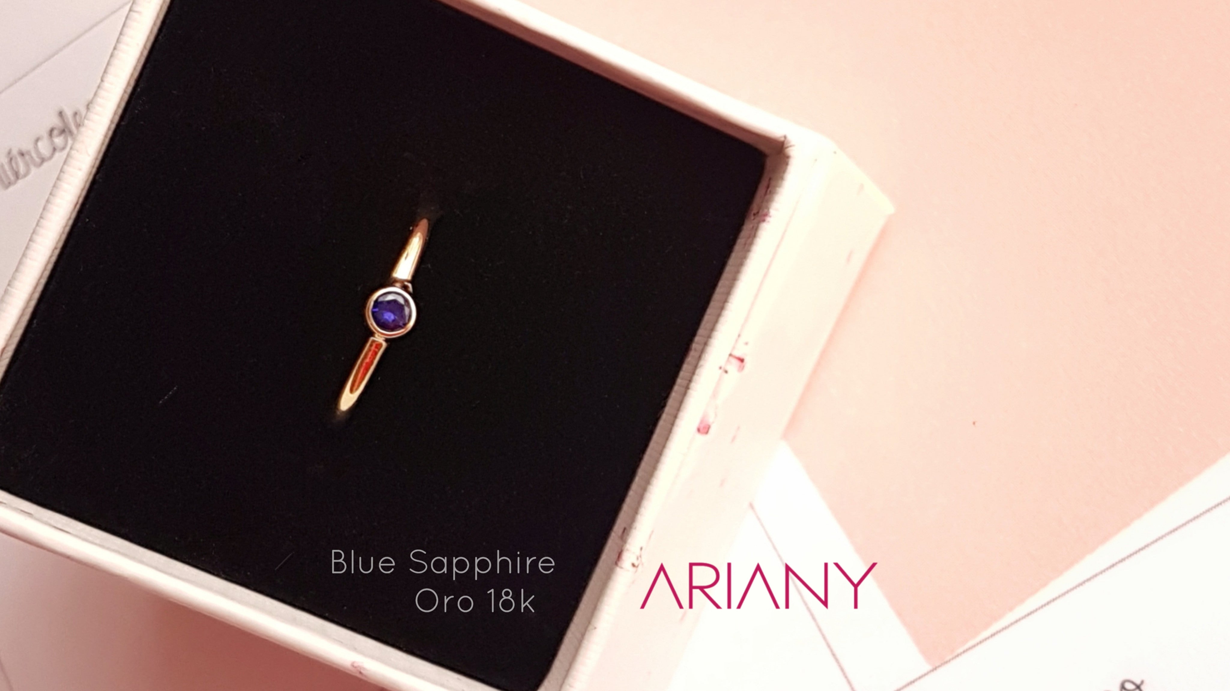 Anillo Zafiro Azul Sparkle  - Oro 18k