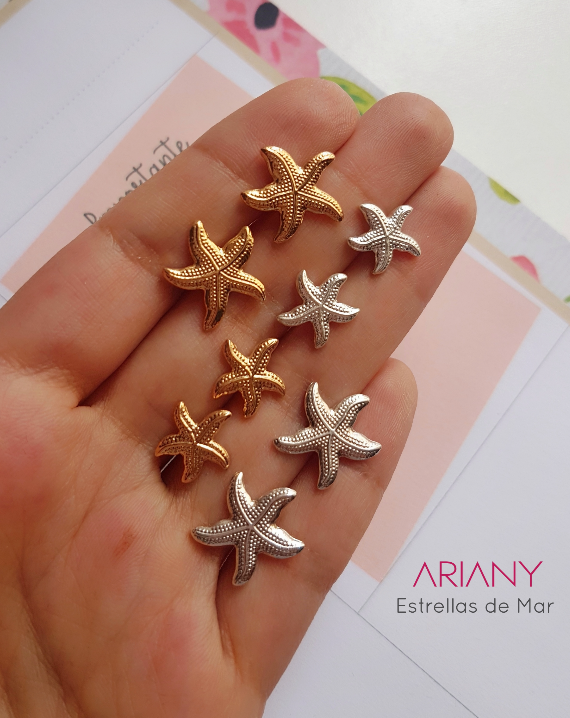 Arete Estrella de Mar Texturada  - Plata 925