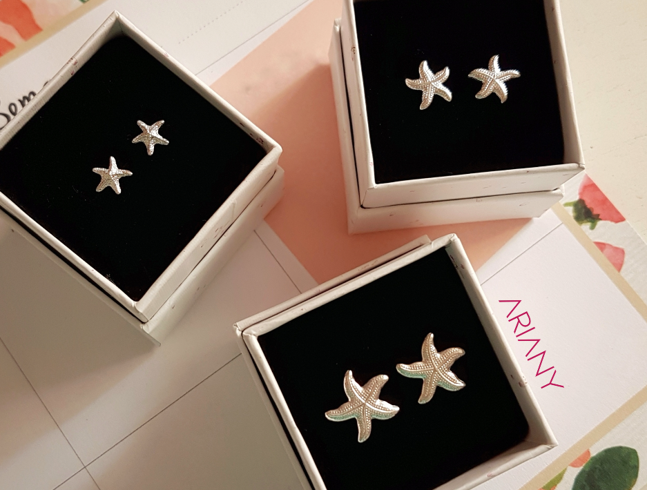 Arete Estrella de Mar Texturada  - Plata 925