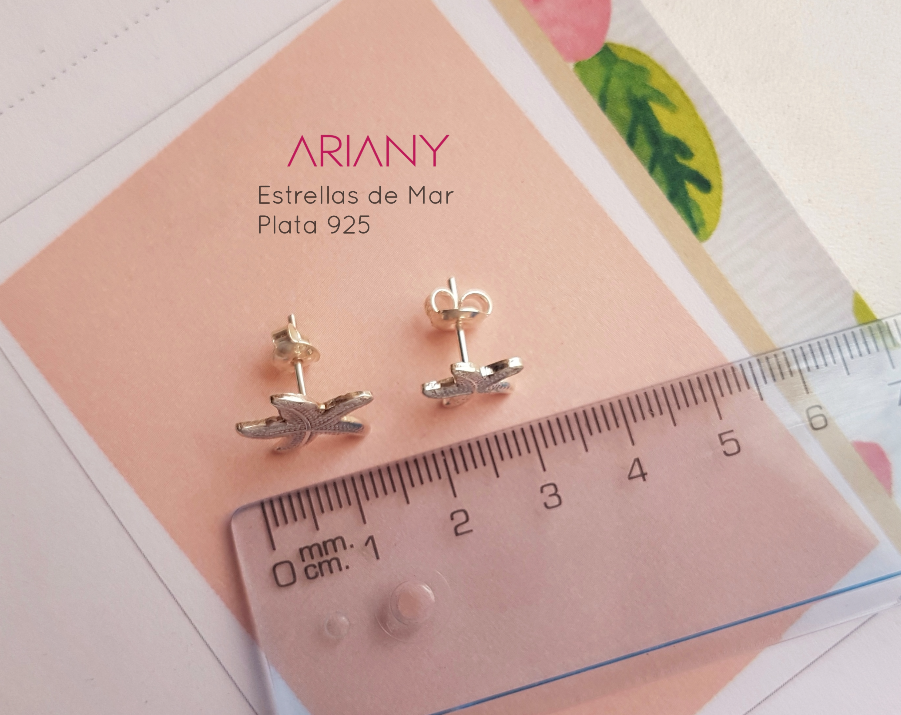 Arete Estrella de Mar Texturada  - Plata 925