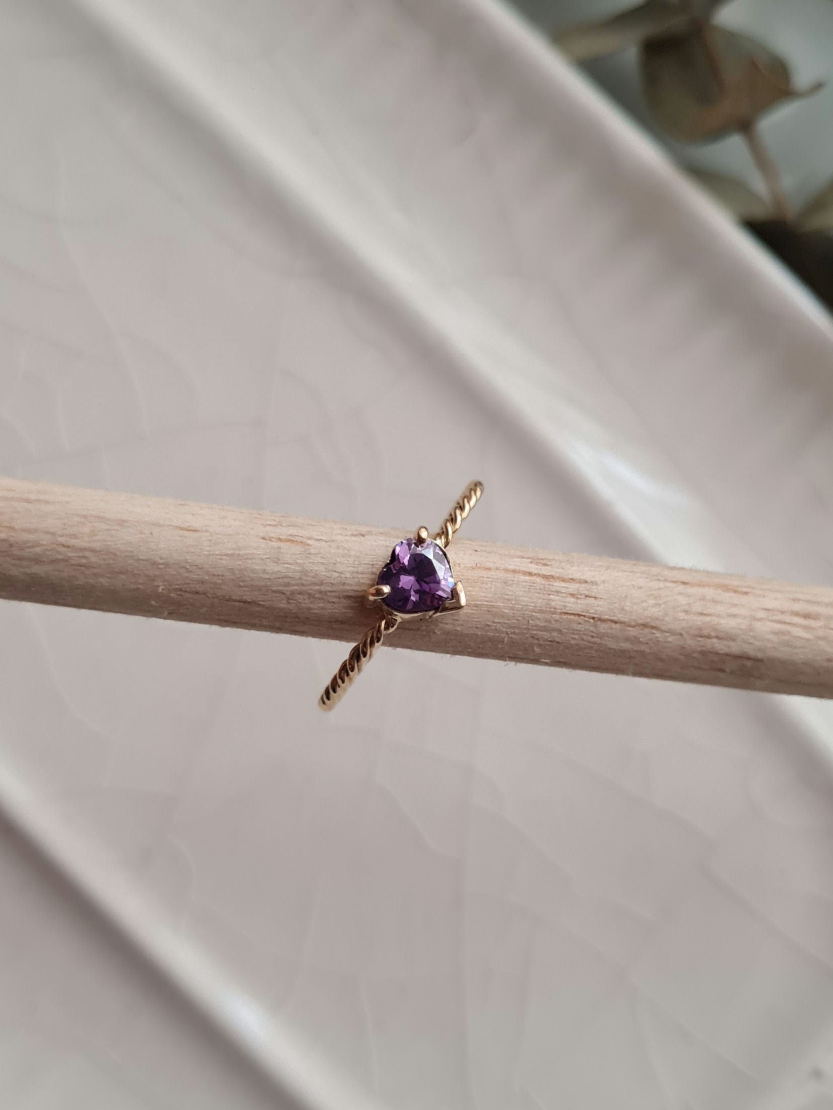 Anillo Corazon Amatista - Oro 18k