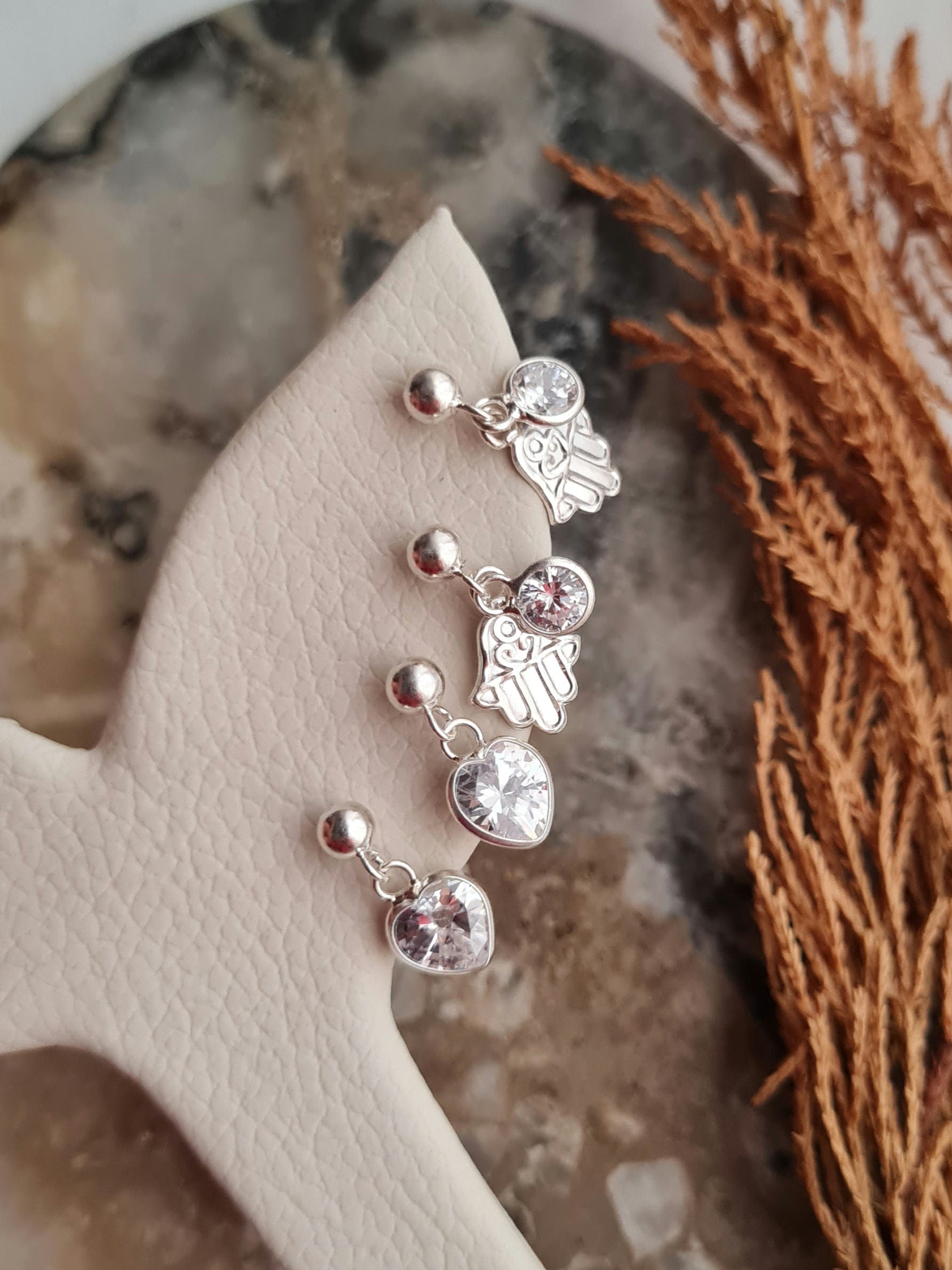Aretes Corazón Crystal - Plata 925