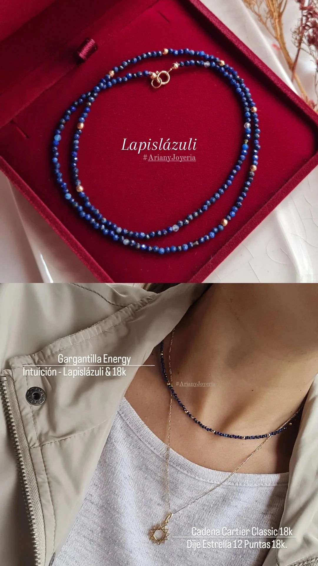 Gargantilla Energy Lapislazuli: Comunicacion e Intuición - Oro 18k
