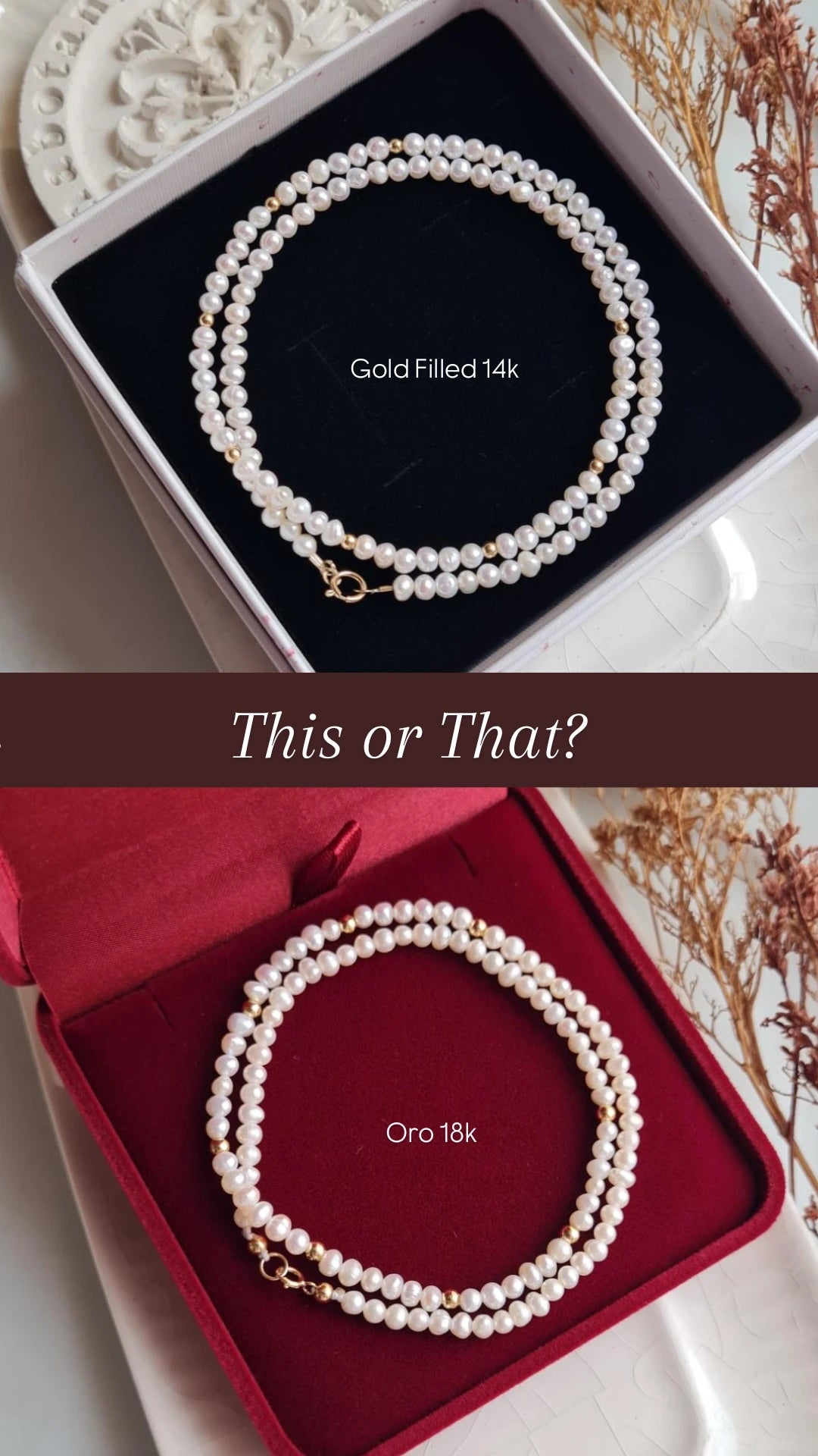 Gargantilla Perlas Redondas - GF 14k