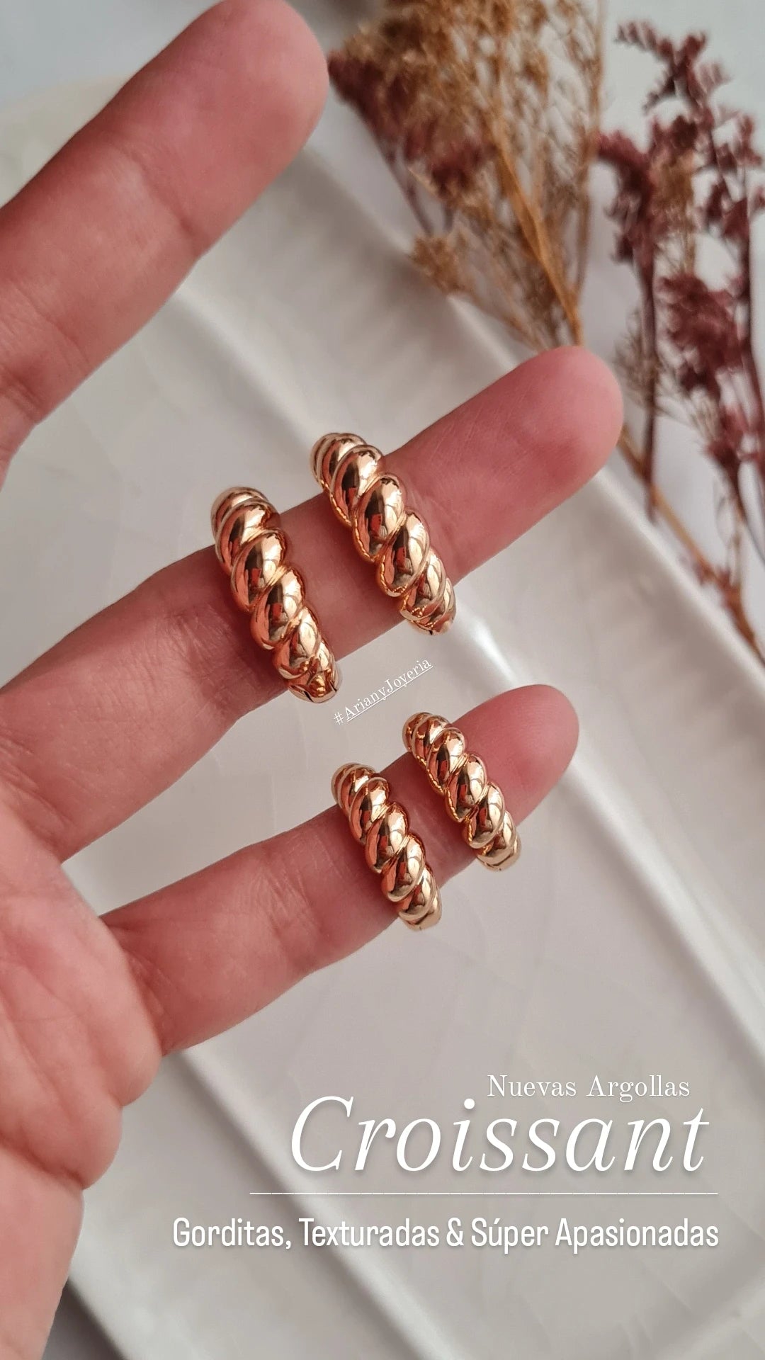 Argollas Croissant - Golden