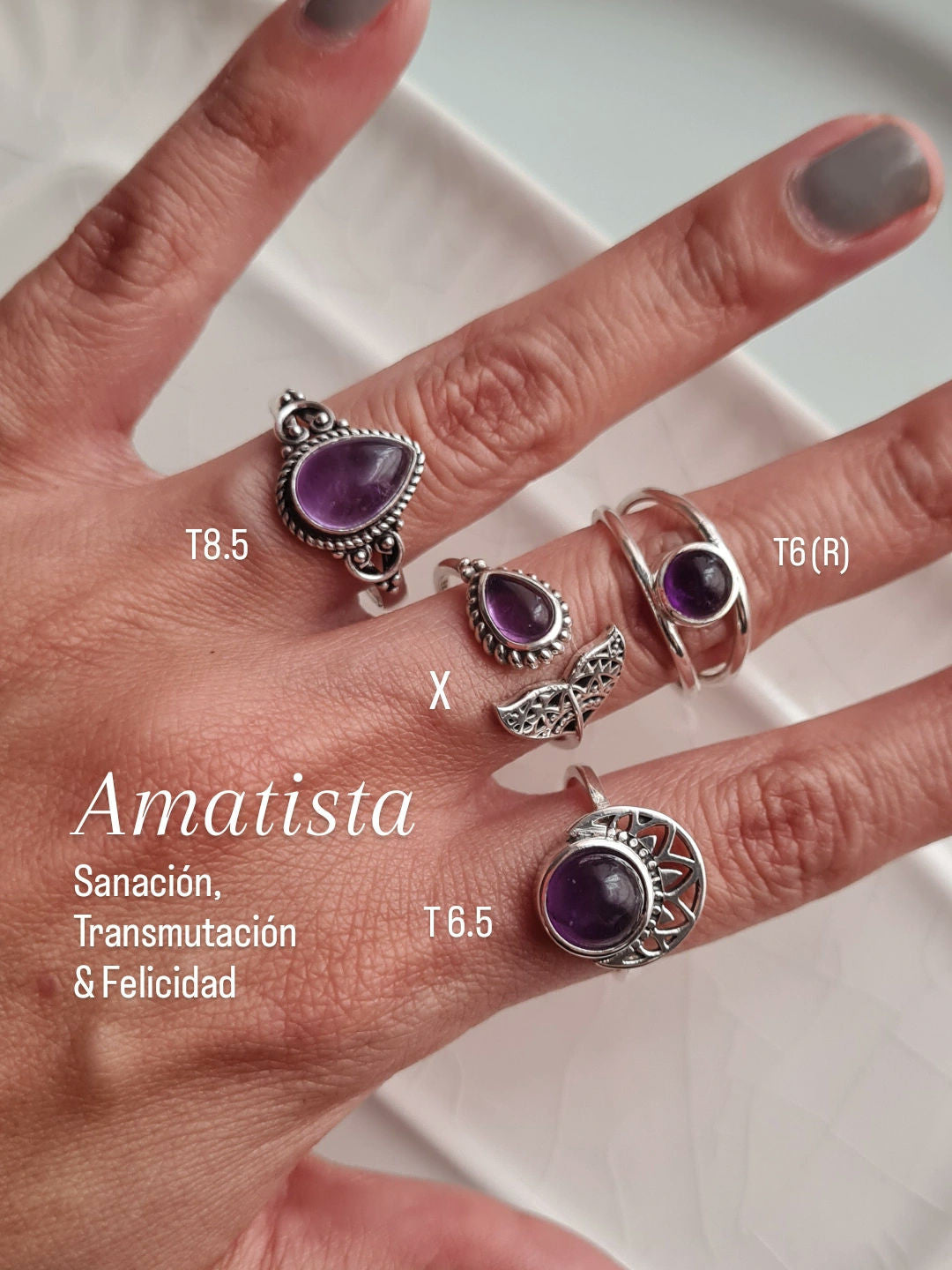 Anillo Celta Amatista: Felicidad & Transmutación - P925