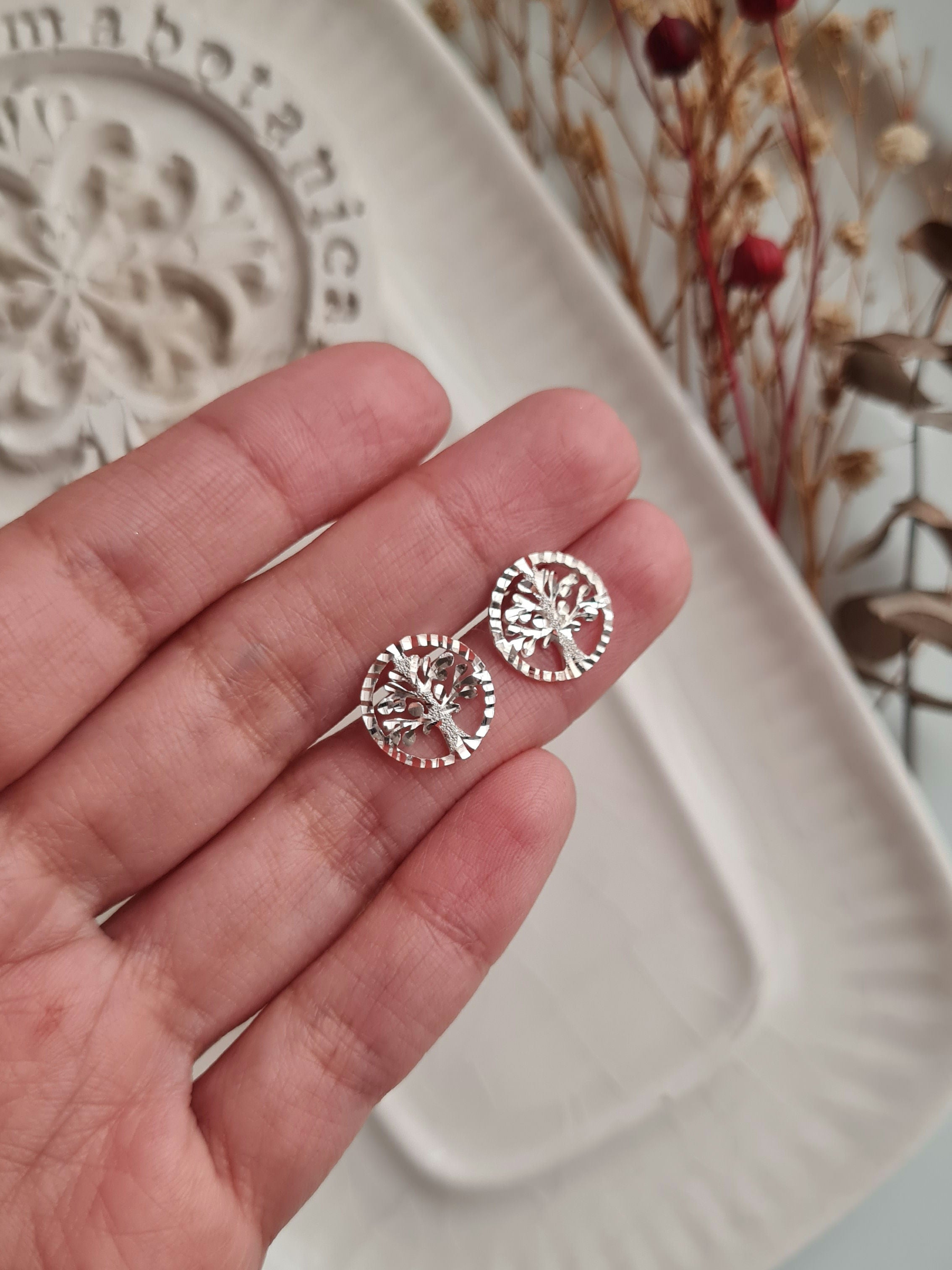 Aretes Arbol de la Vida Diamantados - Plata 950