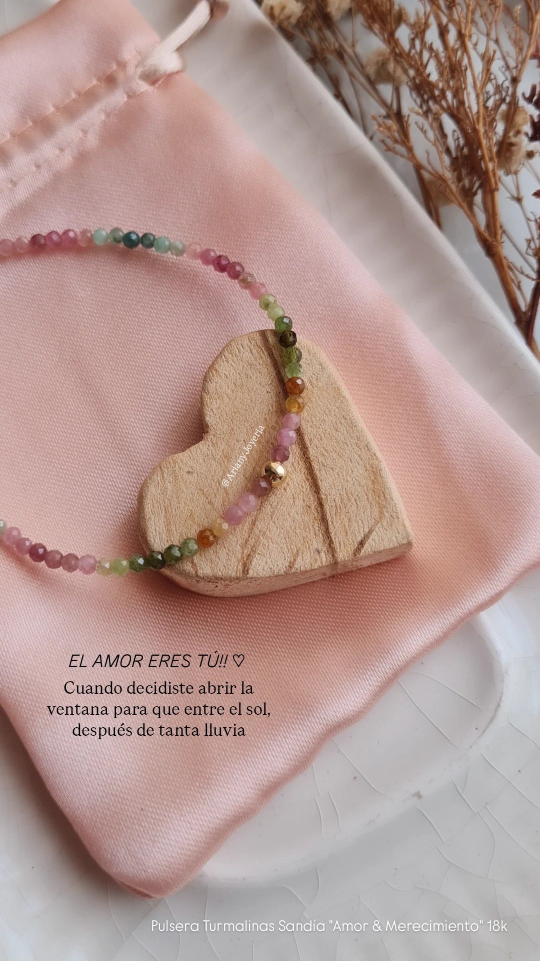 Pulsera Turmalinas "Amor & Merecimiento" - Oro 18k
