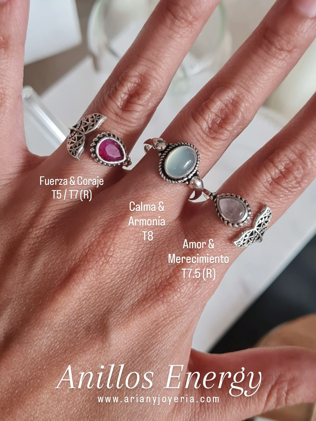 Anillo Energy: Amor/Calma/Fuerza - P925