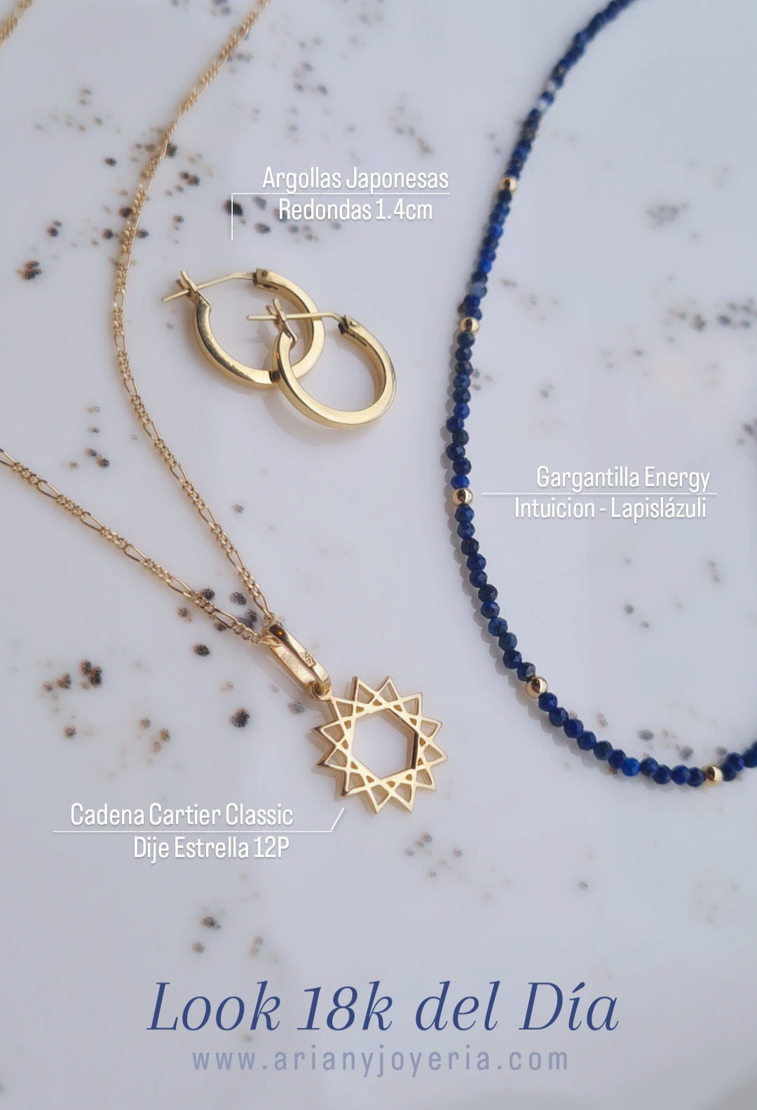 Gargantilla Energy Lapislazuli: Comunicacion e Intuición - Oro 18k