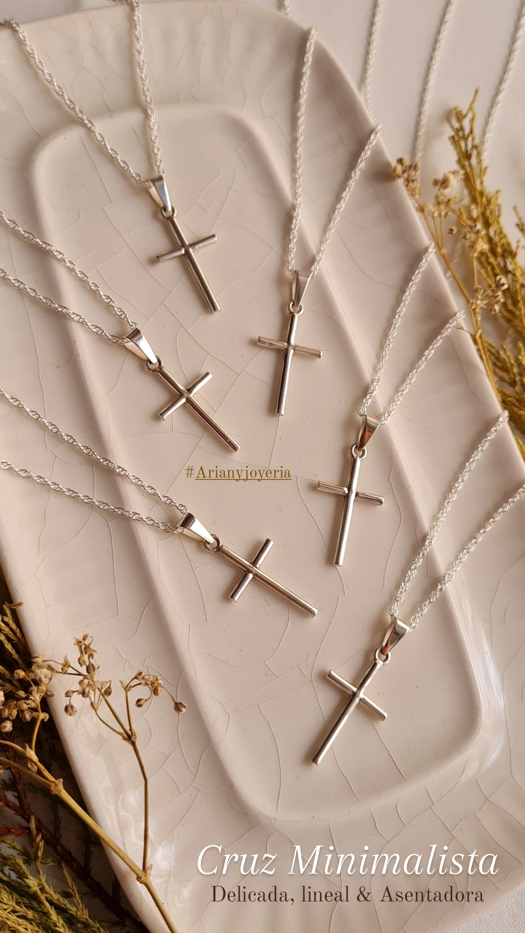Cadena Cruz Minimalista - Plata 925/950
