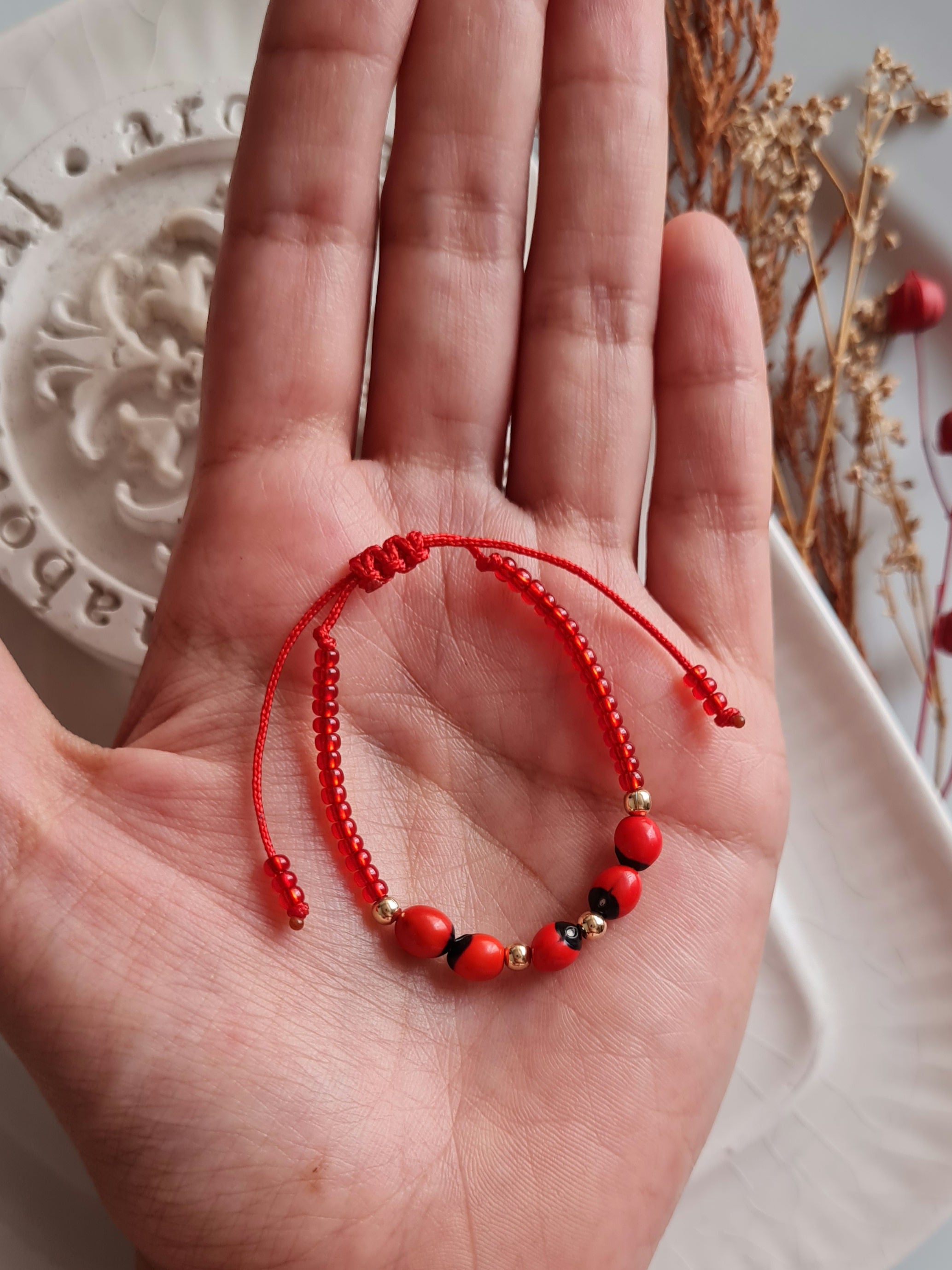 Pulsera Protección Huayruro - Oro 18k