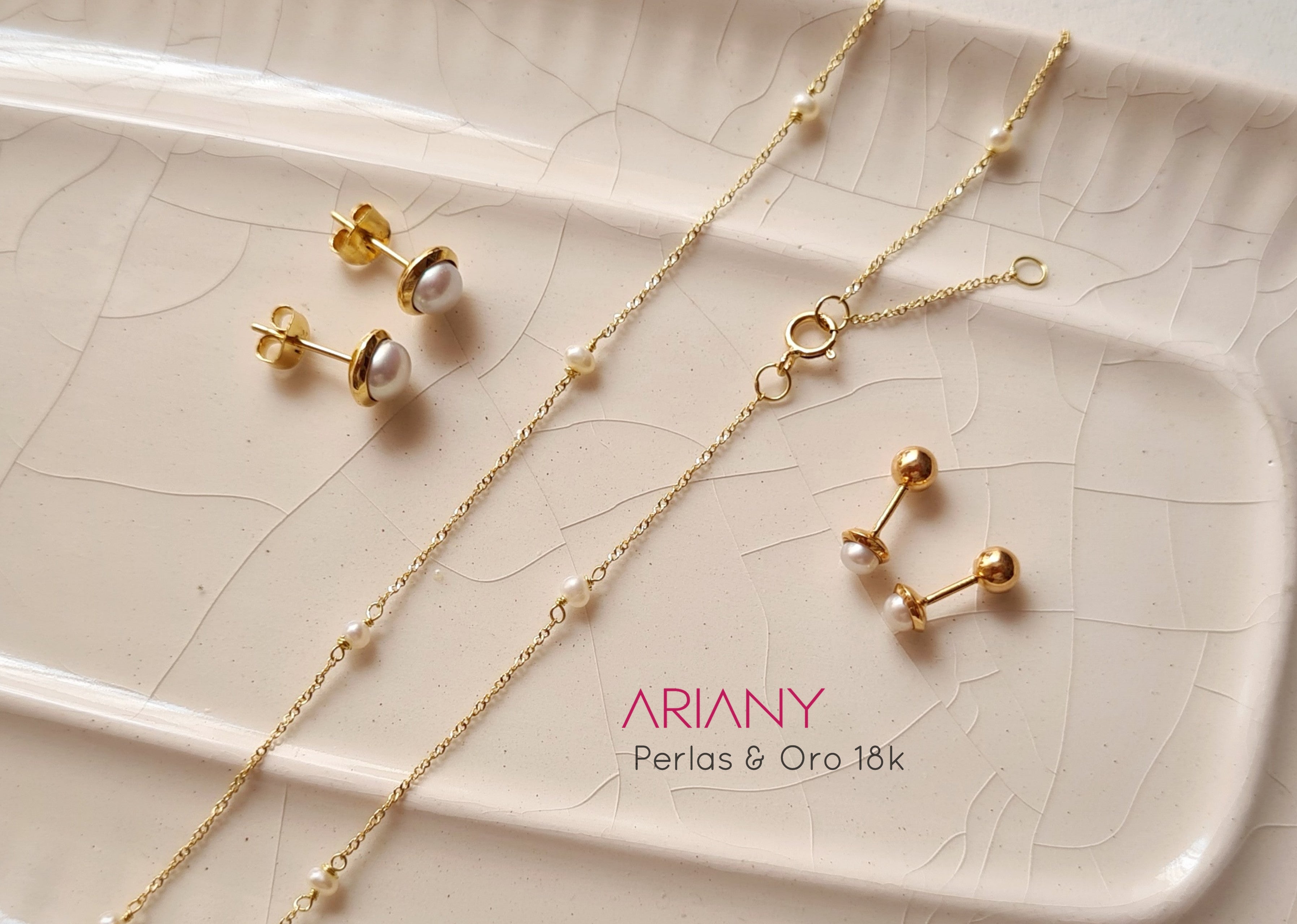 Cadena Satelite Perlas - Oro 18k