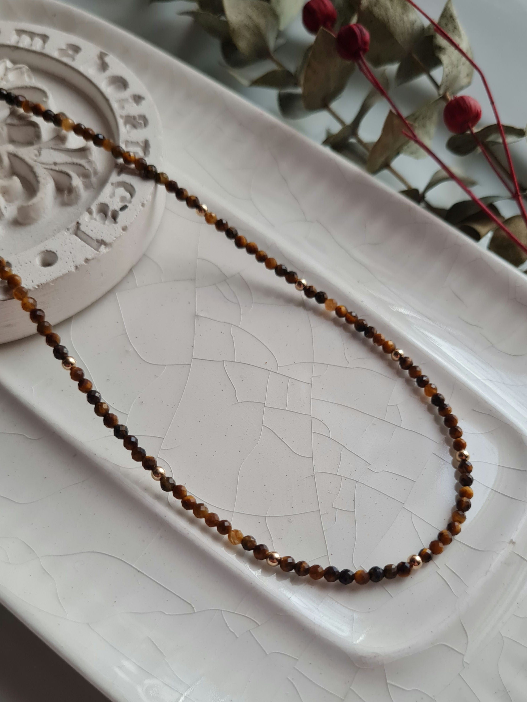 Gargantilla Energy Ojo de Tigre: Abundancia - Oro 18k