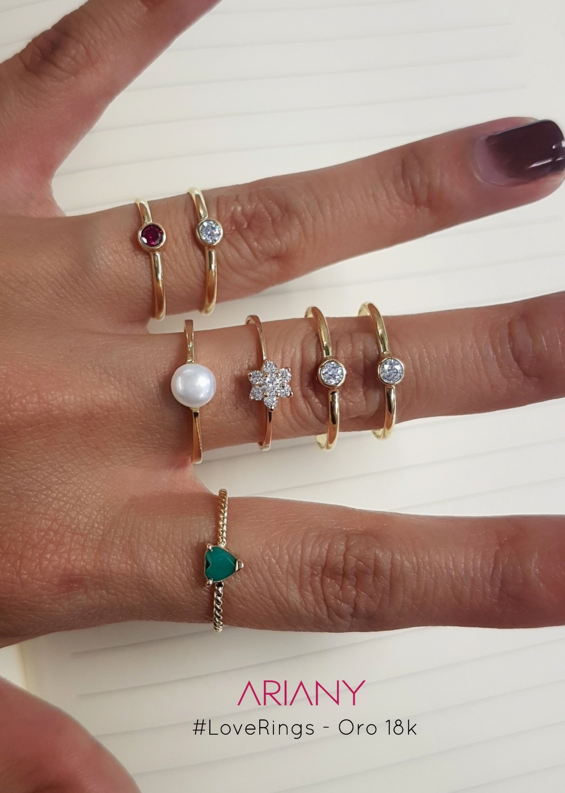 Anillo Roseta Swarovski - Oro 18k