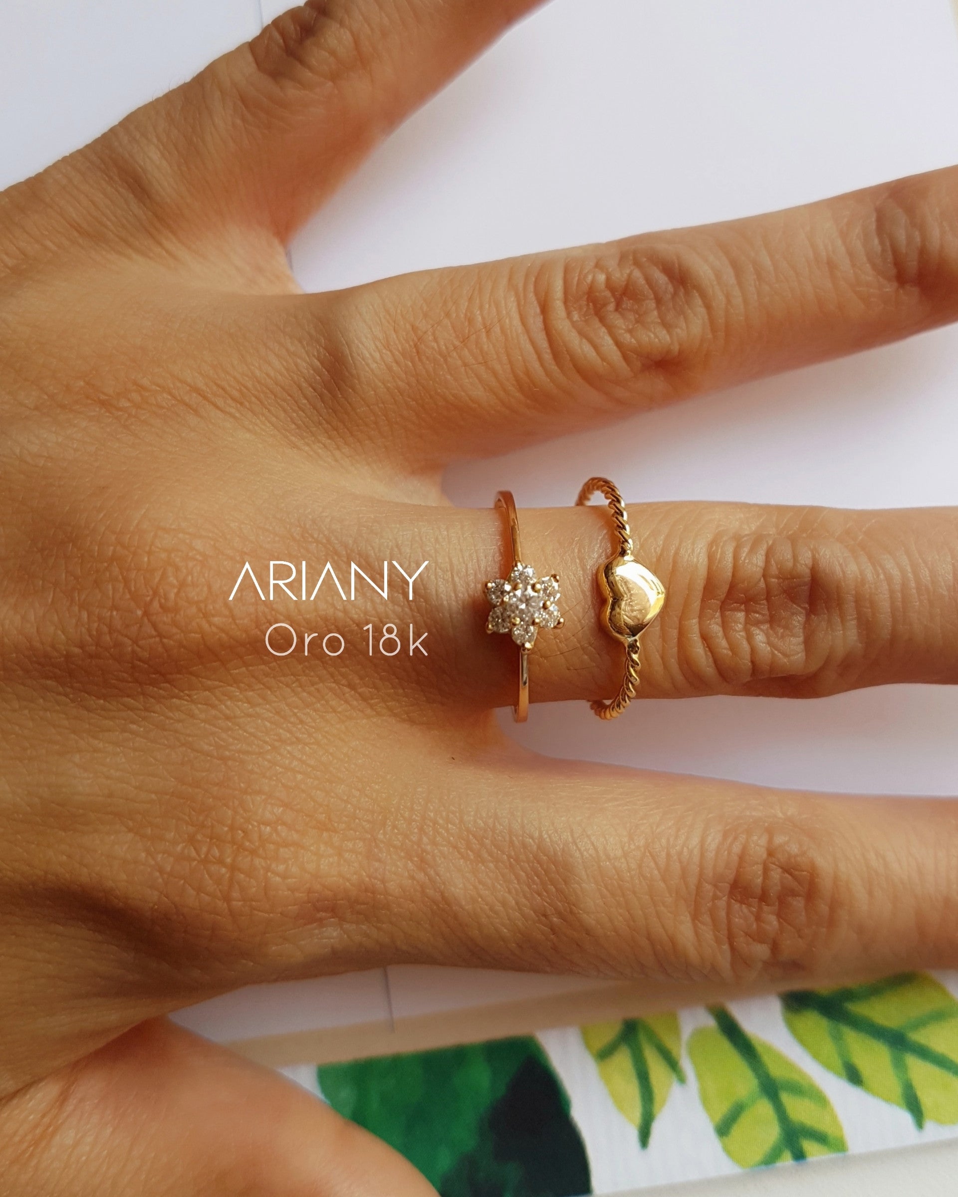 Anillo Roseta Swarovski - Oro 18k