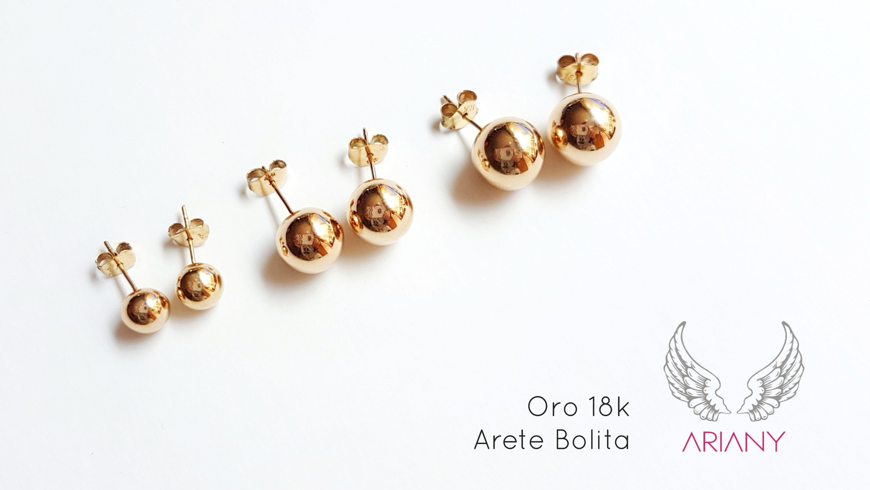 Arete Bola - Oro 18K