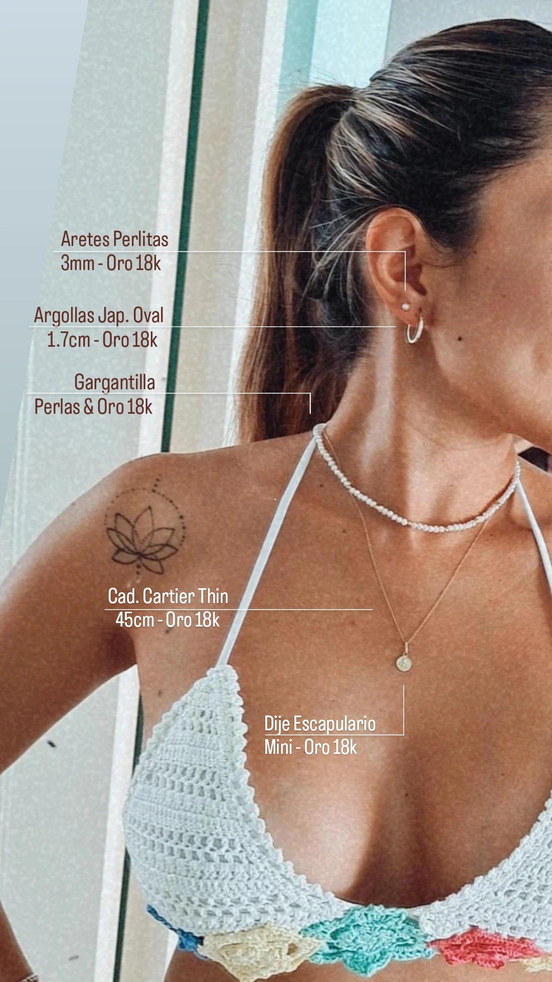 Gargantilla de Perlas Redondas - Oro 18k