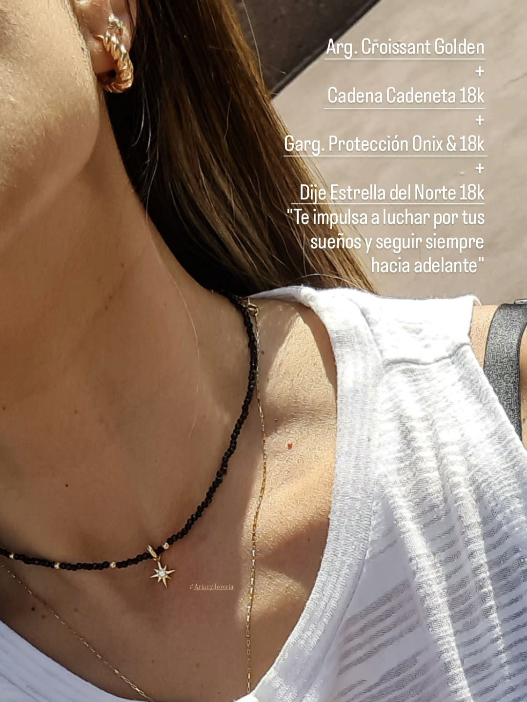 Gargantilla Energy Onix: Protección - Oro 18k