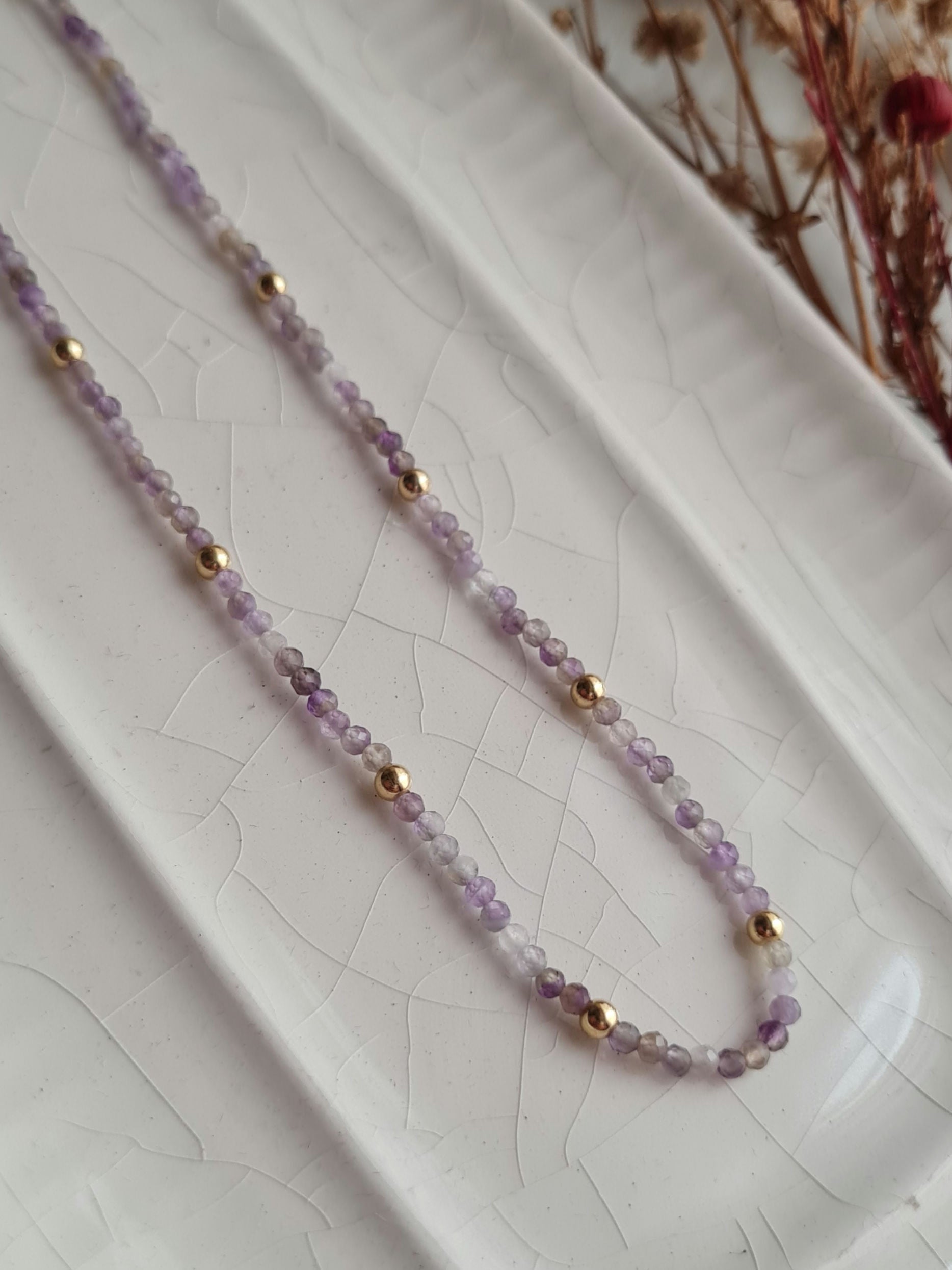 Gargantilla Energy - Amatista: Felicidad & Transmutación - Oro 18k