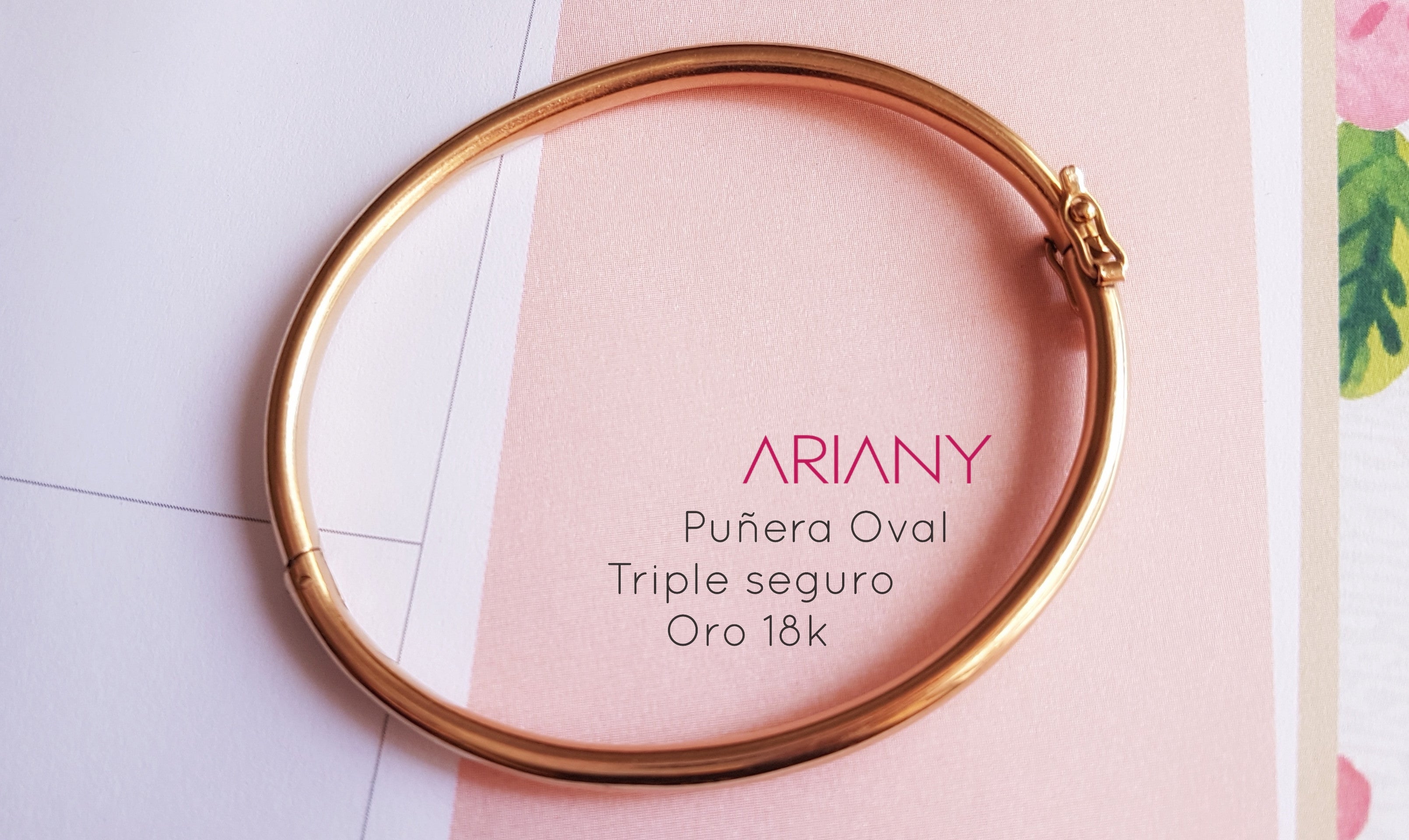 Puñera Oval Tubo - Oro 18k