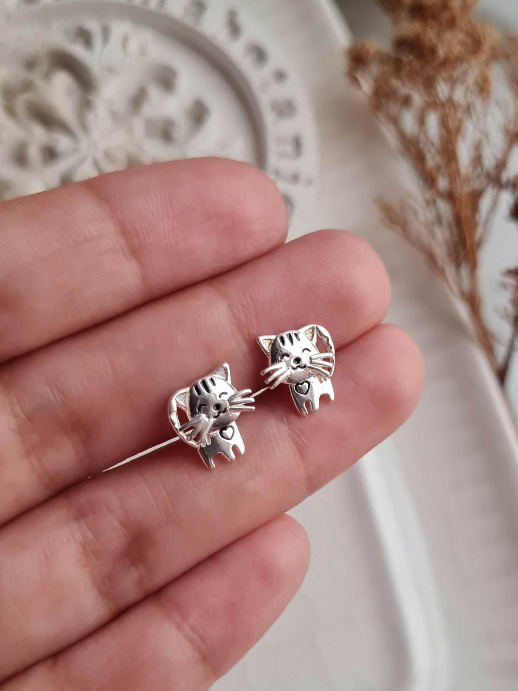 Aretes Gato Feliz - P925