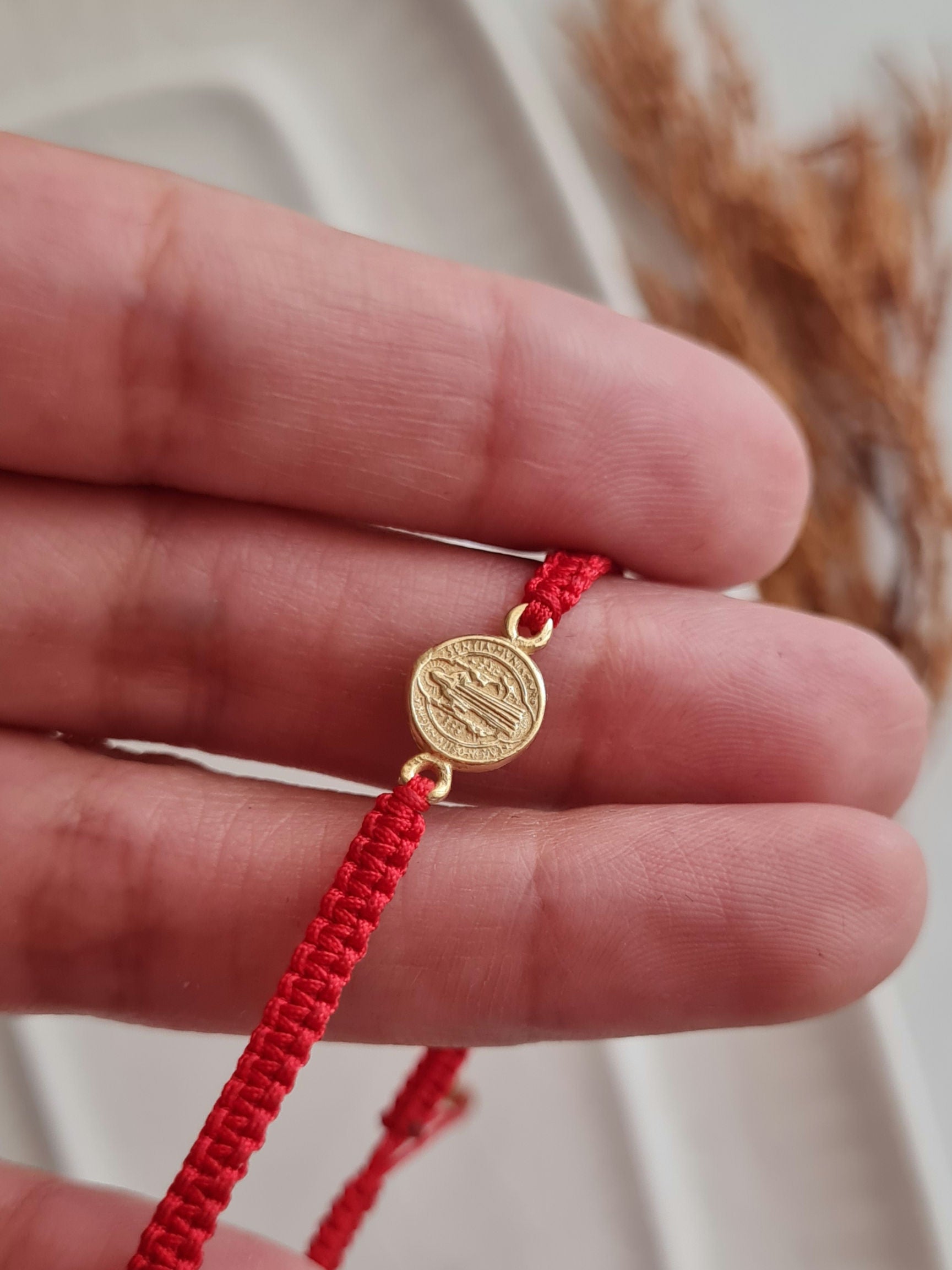 Pulsera San Benito Tejida - Oro 18k