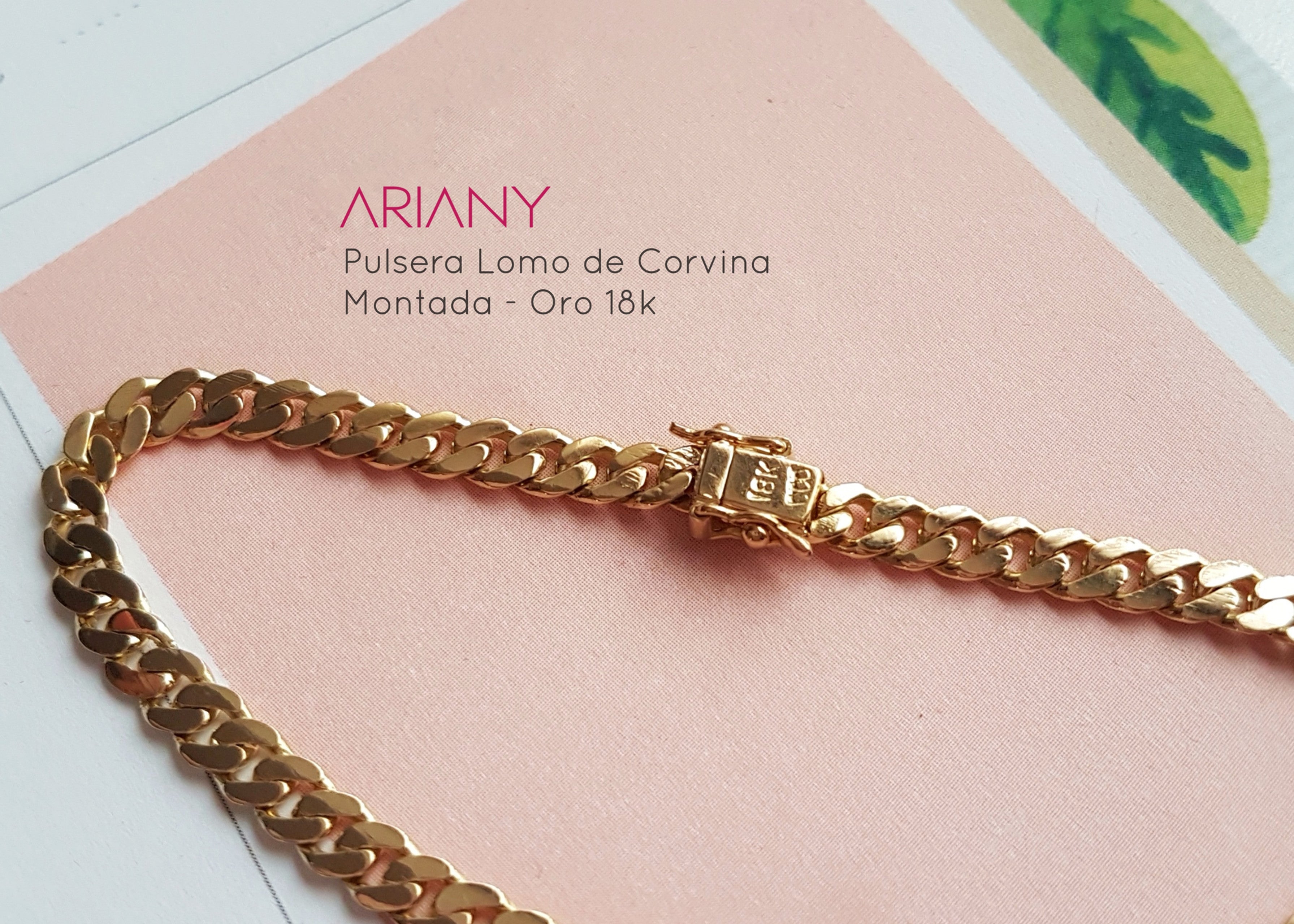 Pulsera Lomo de Corvina (4mm) Montada - Oro 18k