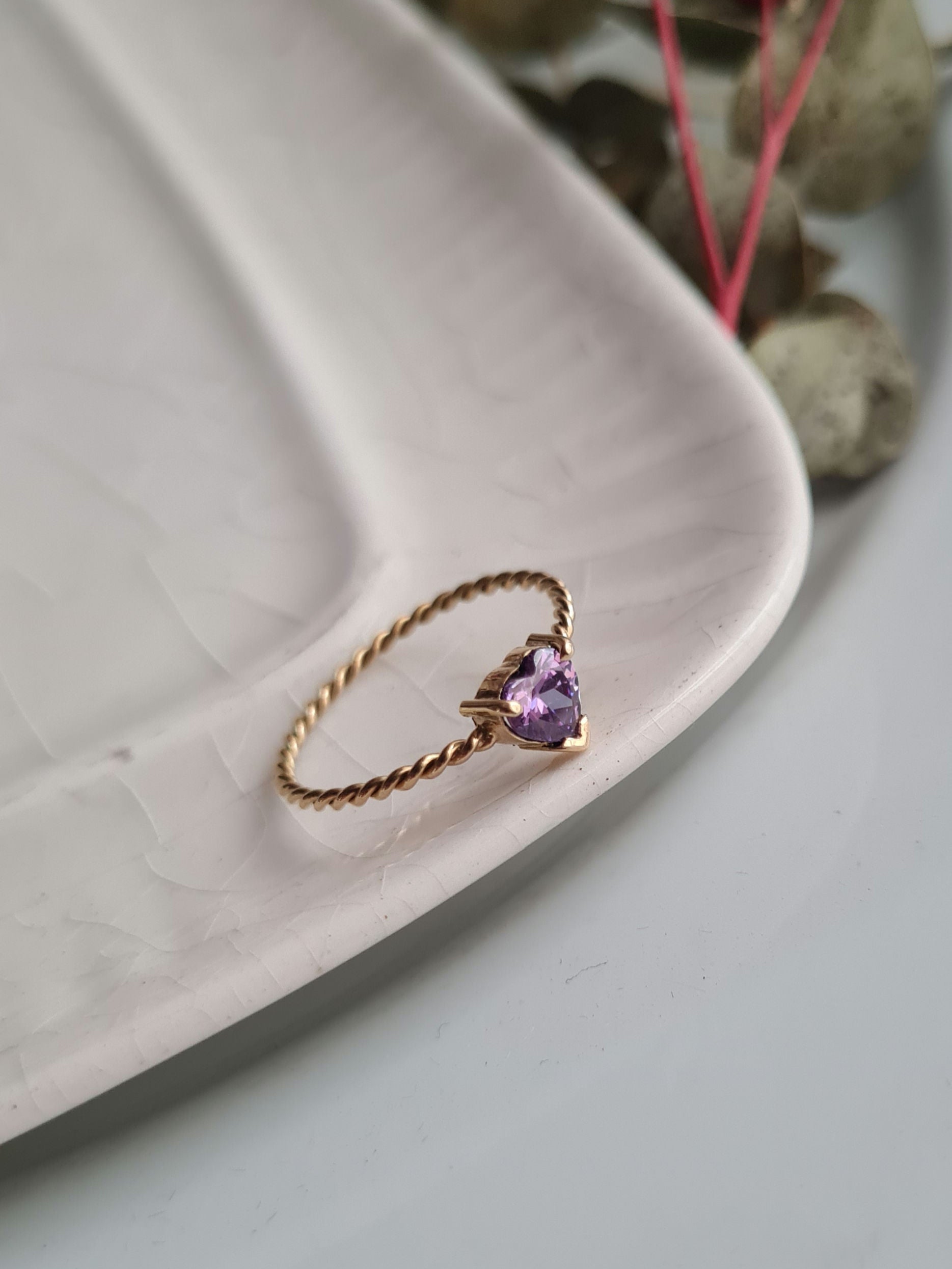 Anillo Corazon Amatista - Oro 18k
