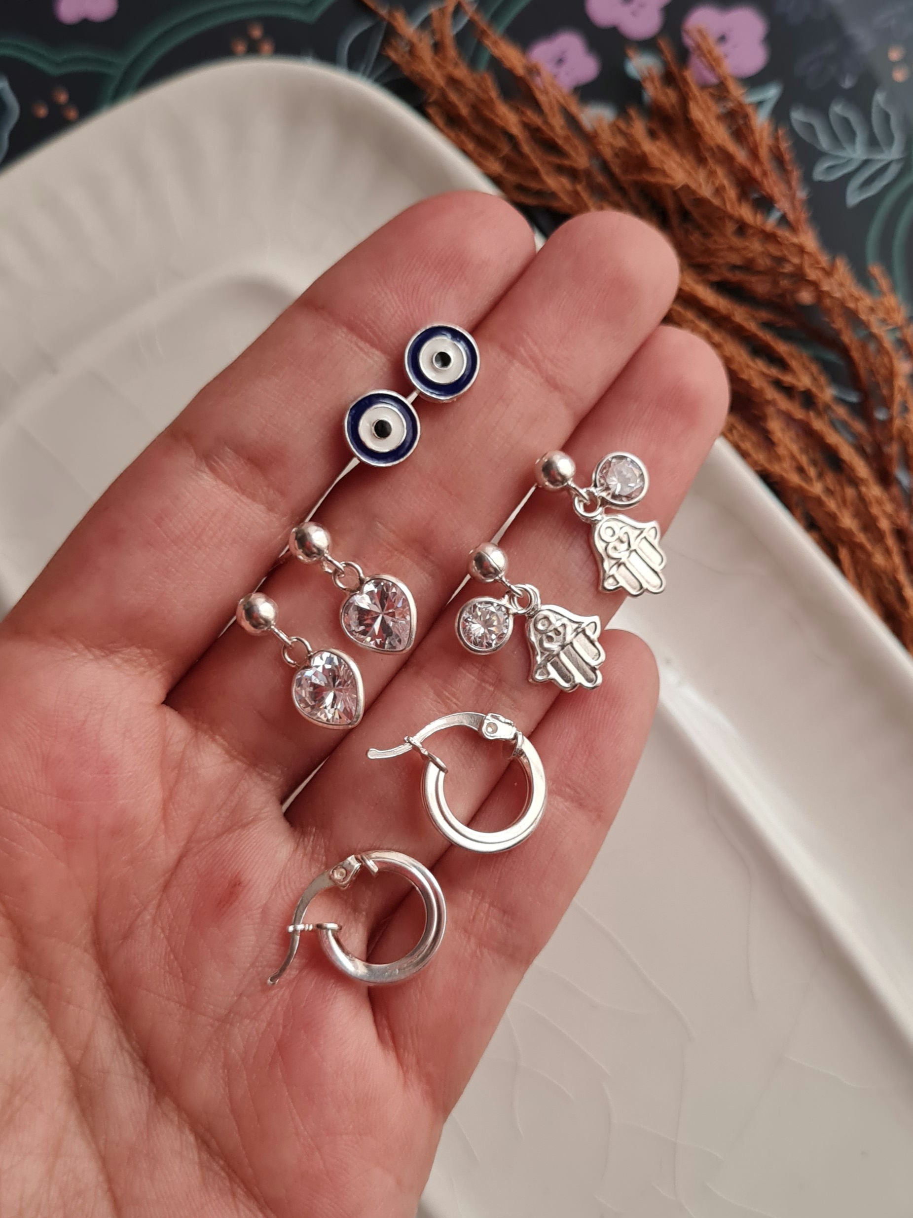 Aretes Corazón Crystal - Plata 925