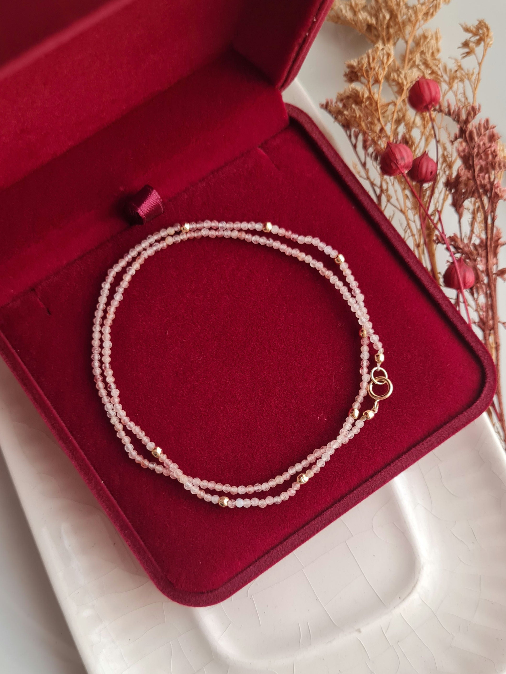 Gargantilla Energy Cuarzo Rosa: Amor - Oro 18k