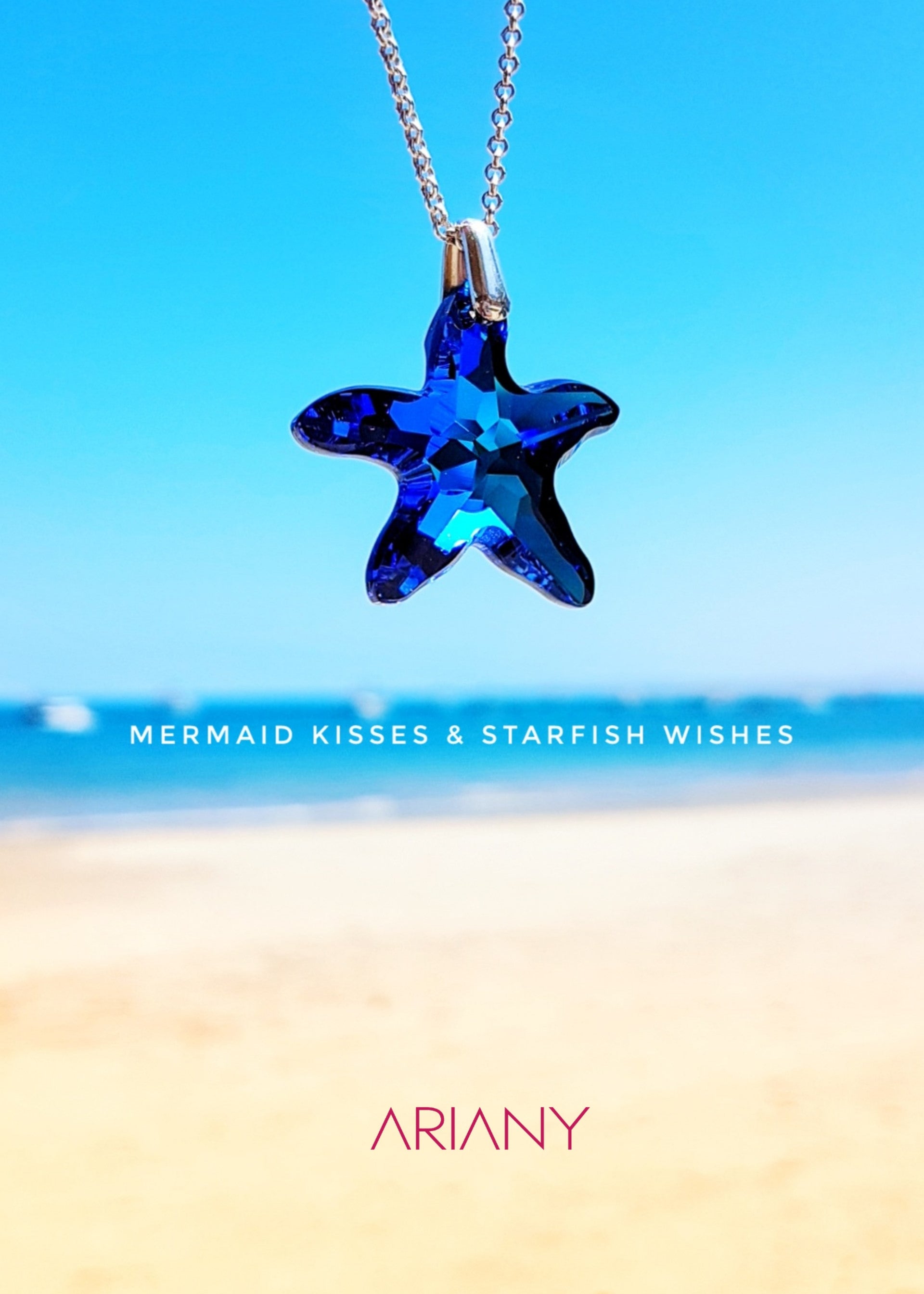 Starfish Swarovski Navy Blue - Plata 925/950