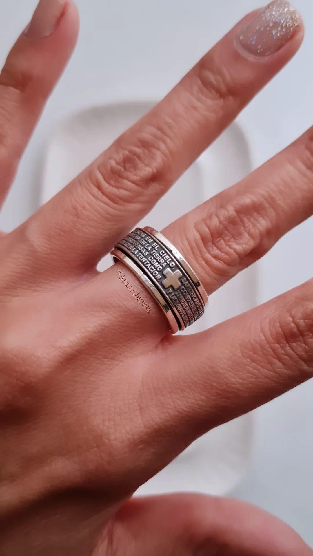 Anillo Antiestress Padre Nuestro - Plata 950