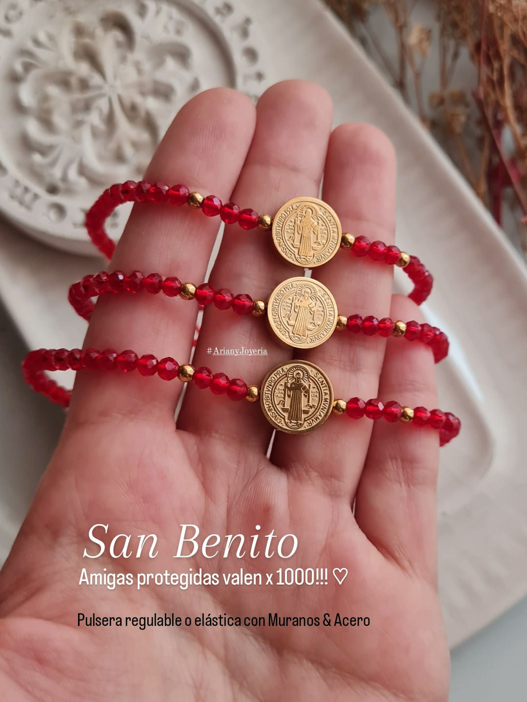 Pulsera San Benito Muranos - Acero