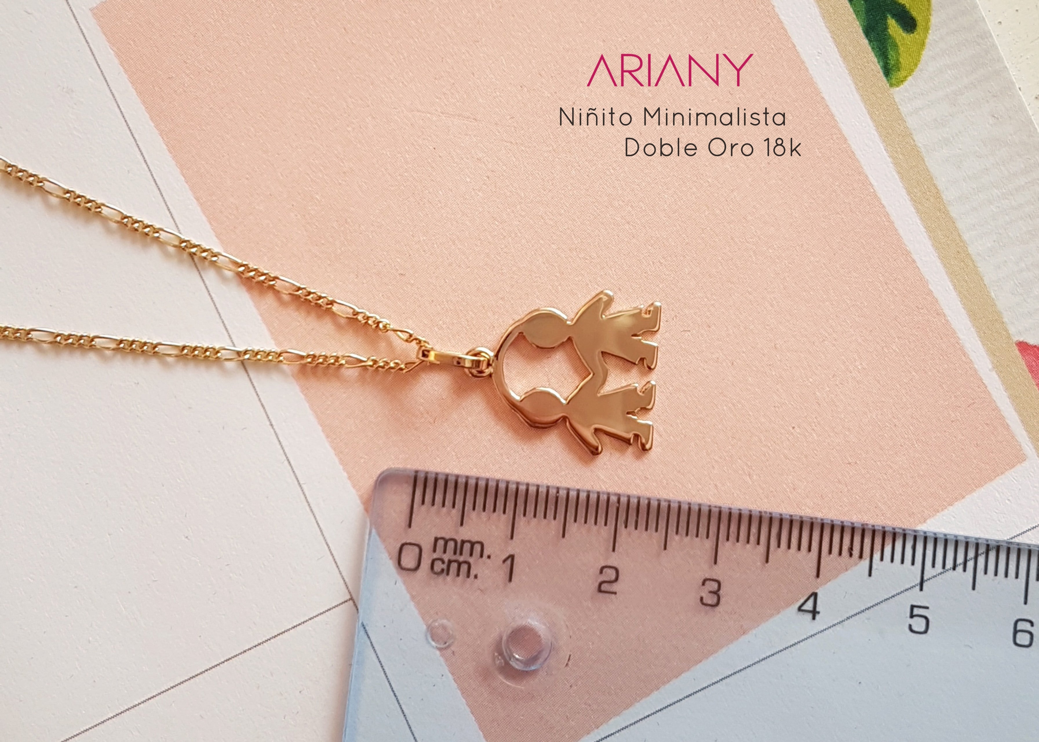 Dije Niño Doble Minimalista - Oro 18k