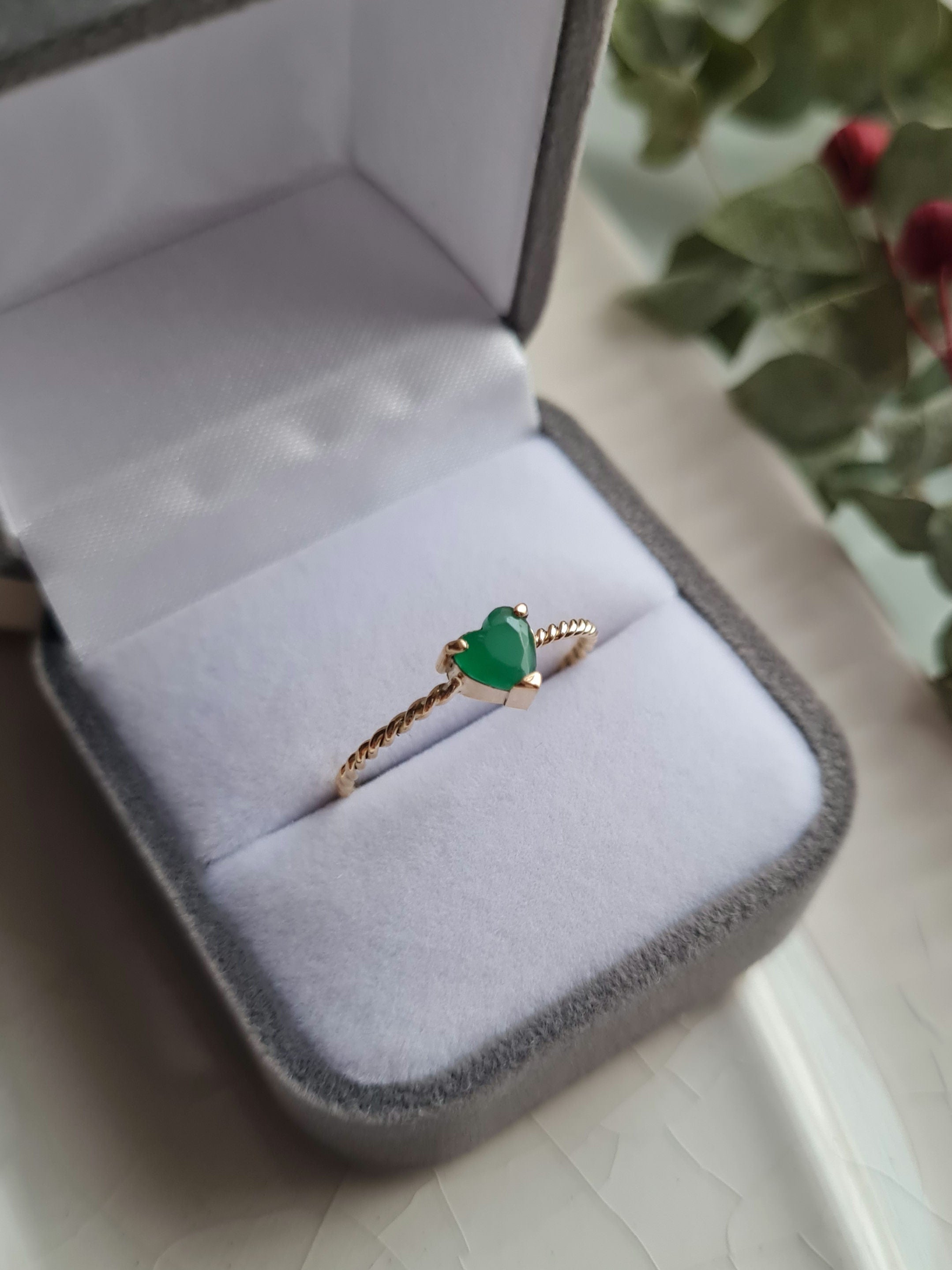 Anillo Corazon Jade - Oro 18k