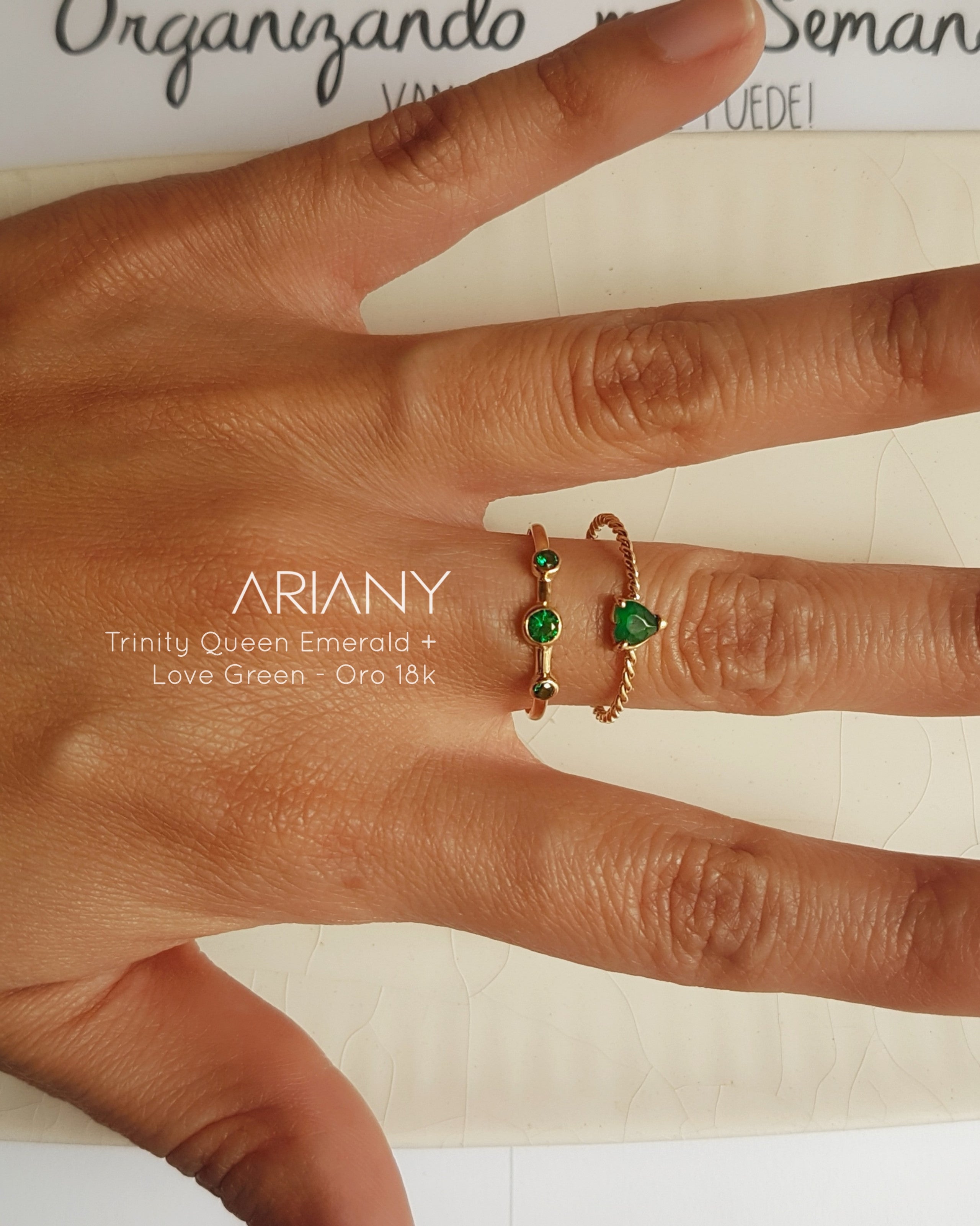 Anillo Corazon Jade - Oro 18k