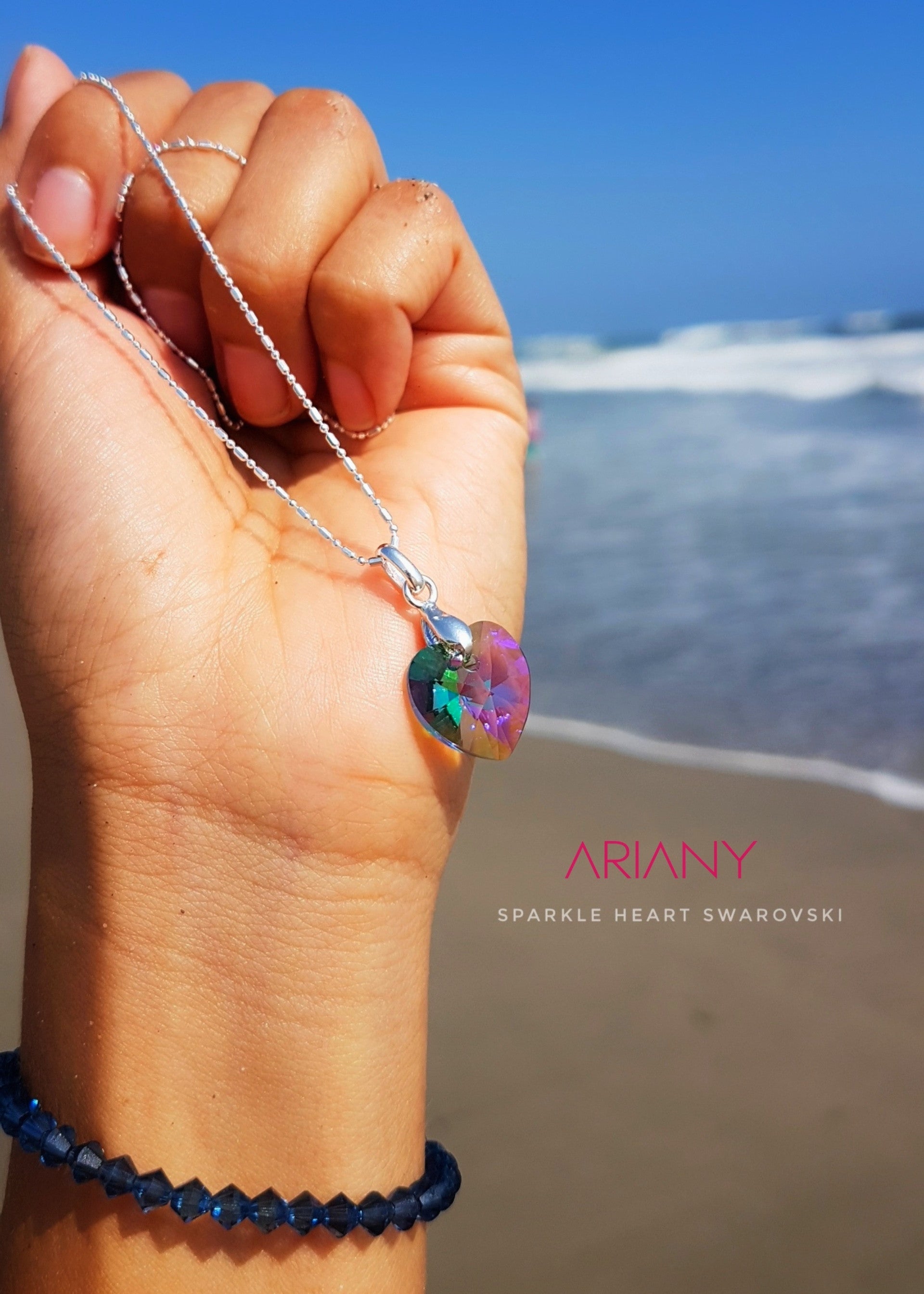 Cadena Corazón Swarovski - Plata 925/950