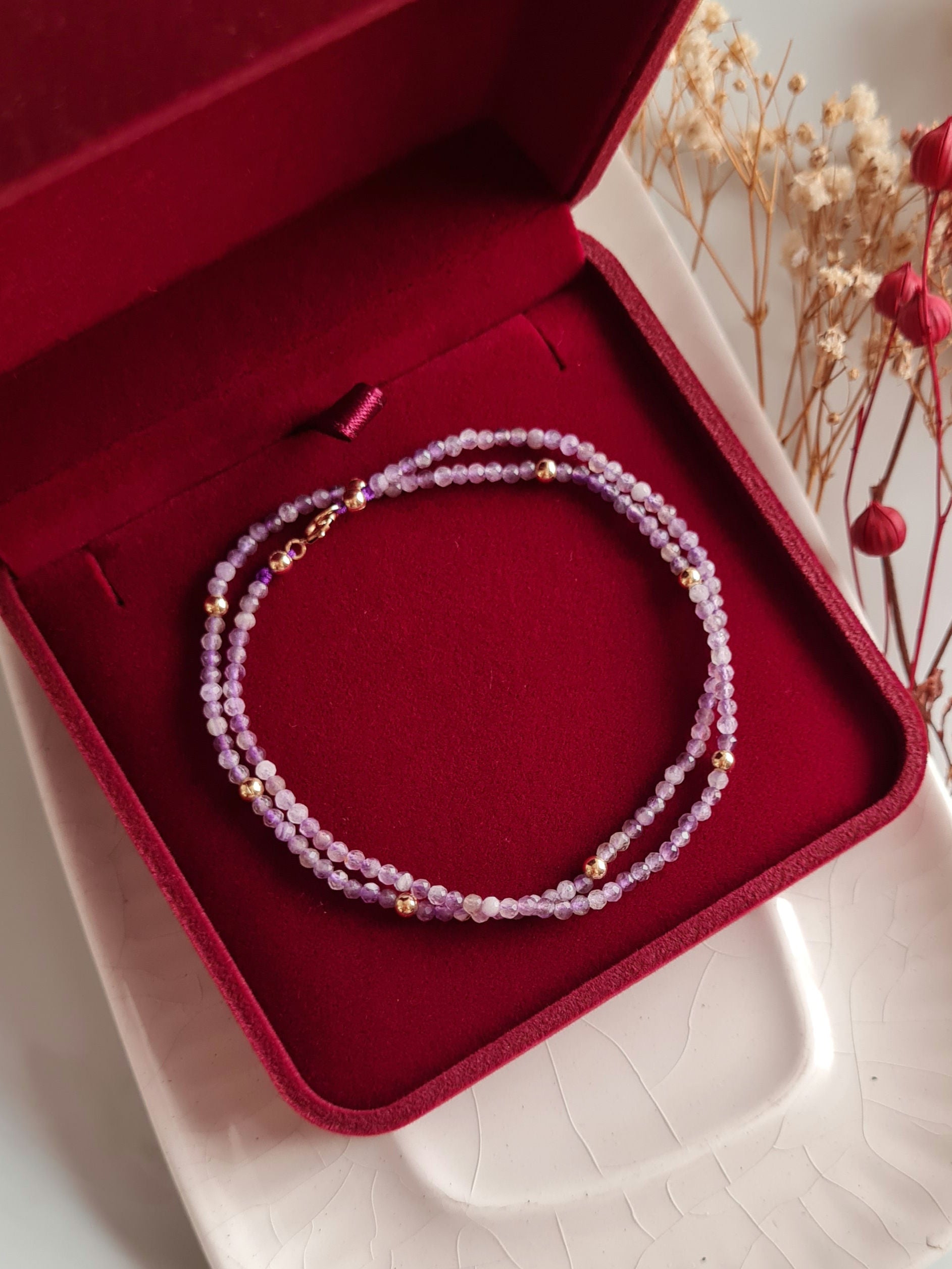 Gargantilla Energy - Amatista: Felicidad & Transmutación - Oro 18k