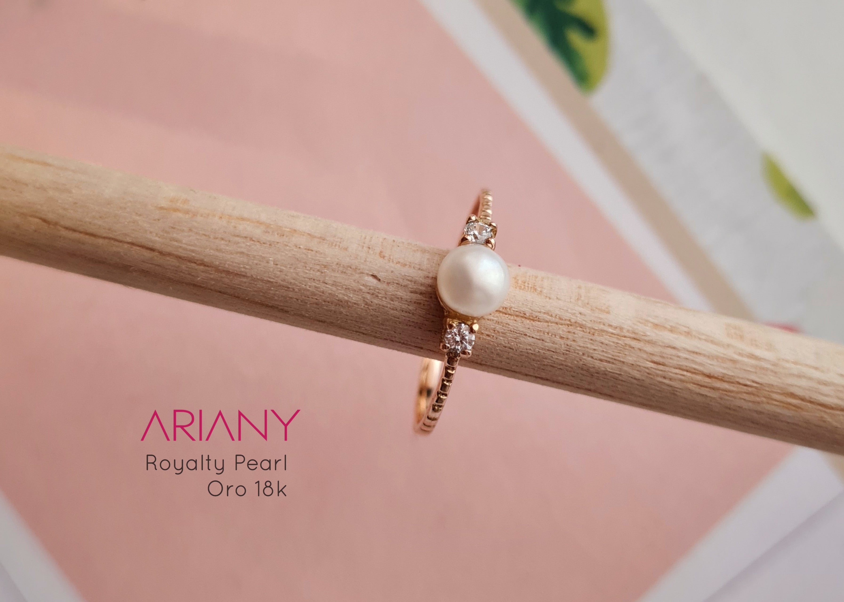 Anillo Perla & Swarovski - Oro 18k