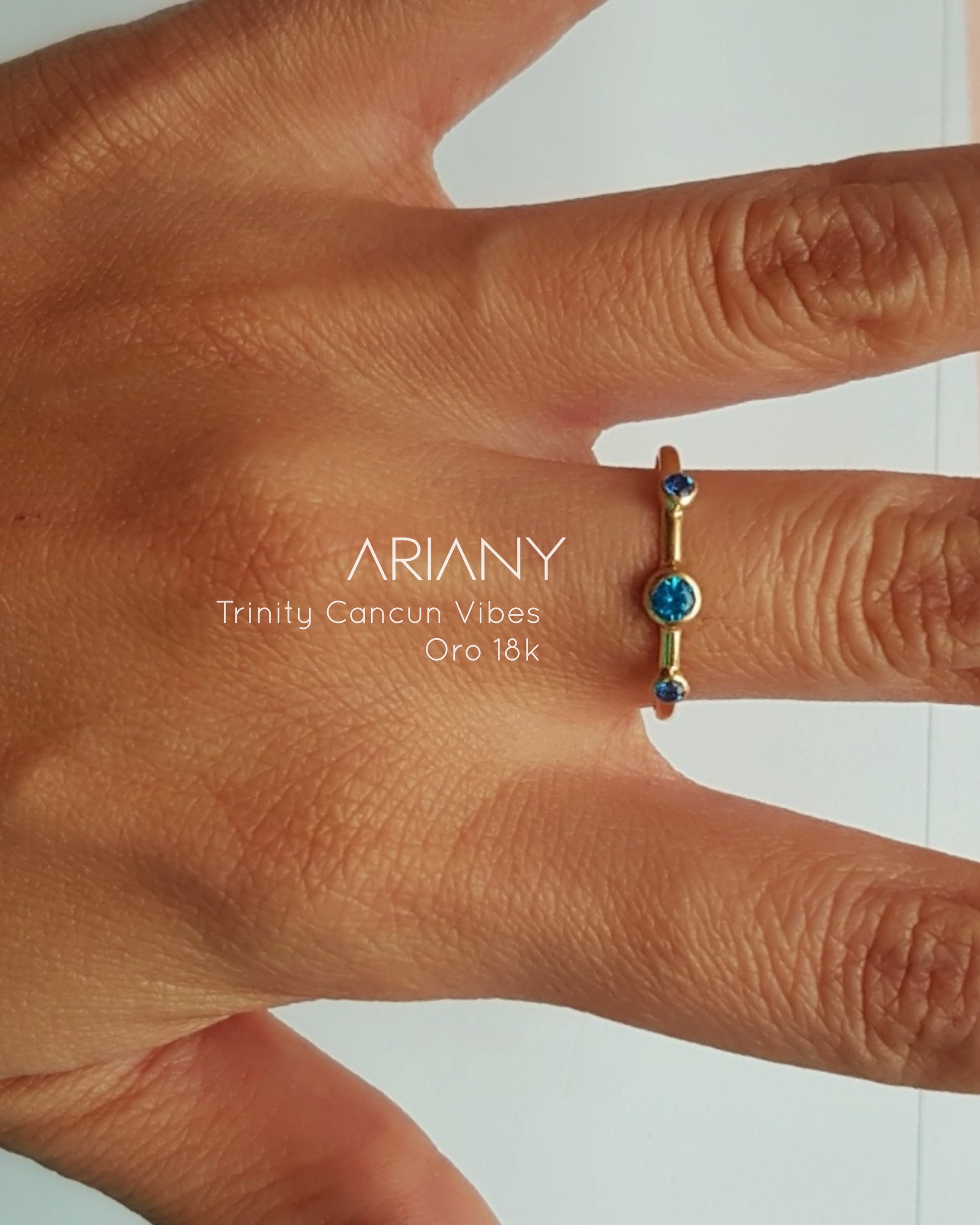 Anillo Topacio Trinity Cancun Vibes - Oro 18k