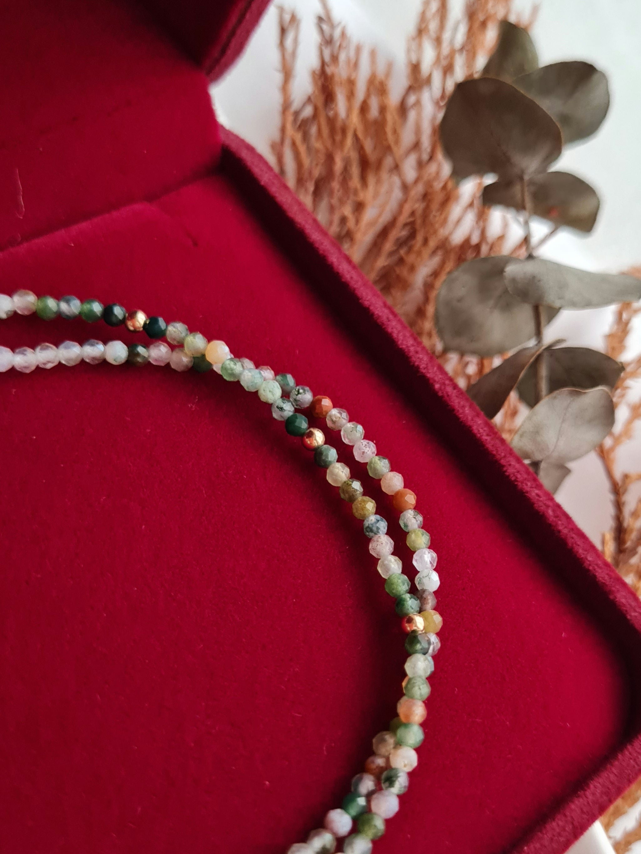 Gargantilla Energy Agata Verde: Sanación - Oro 18k