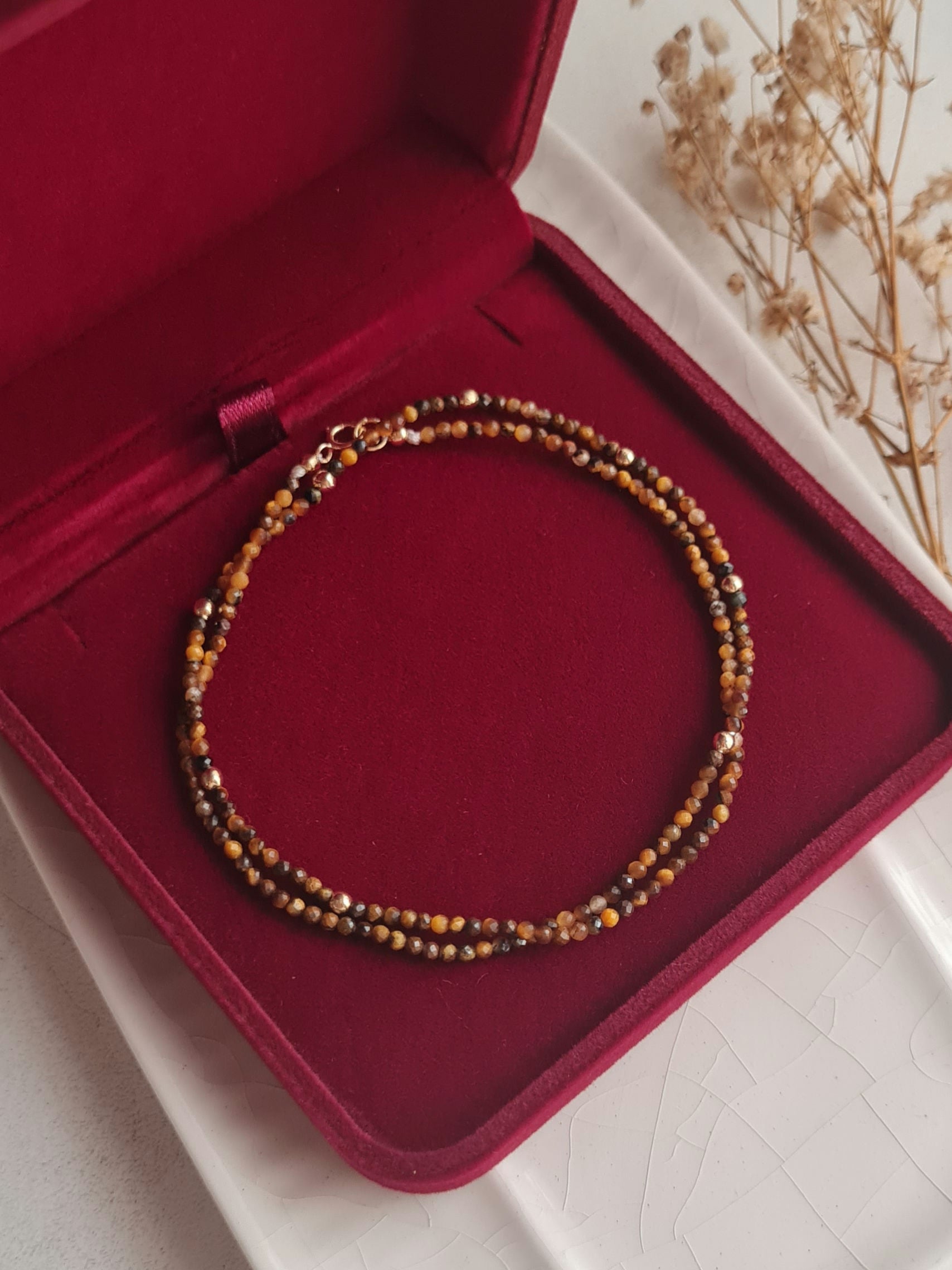 Gargantilla Energy Ojo de Tigre: Abundancia - Oro 18k