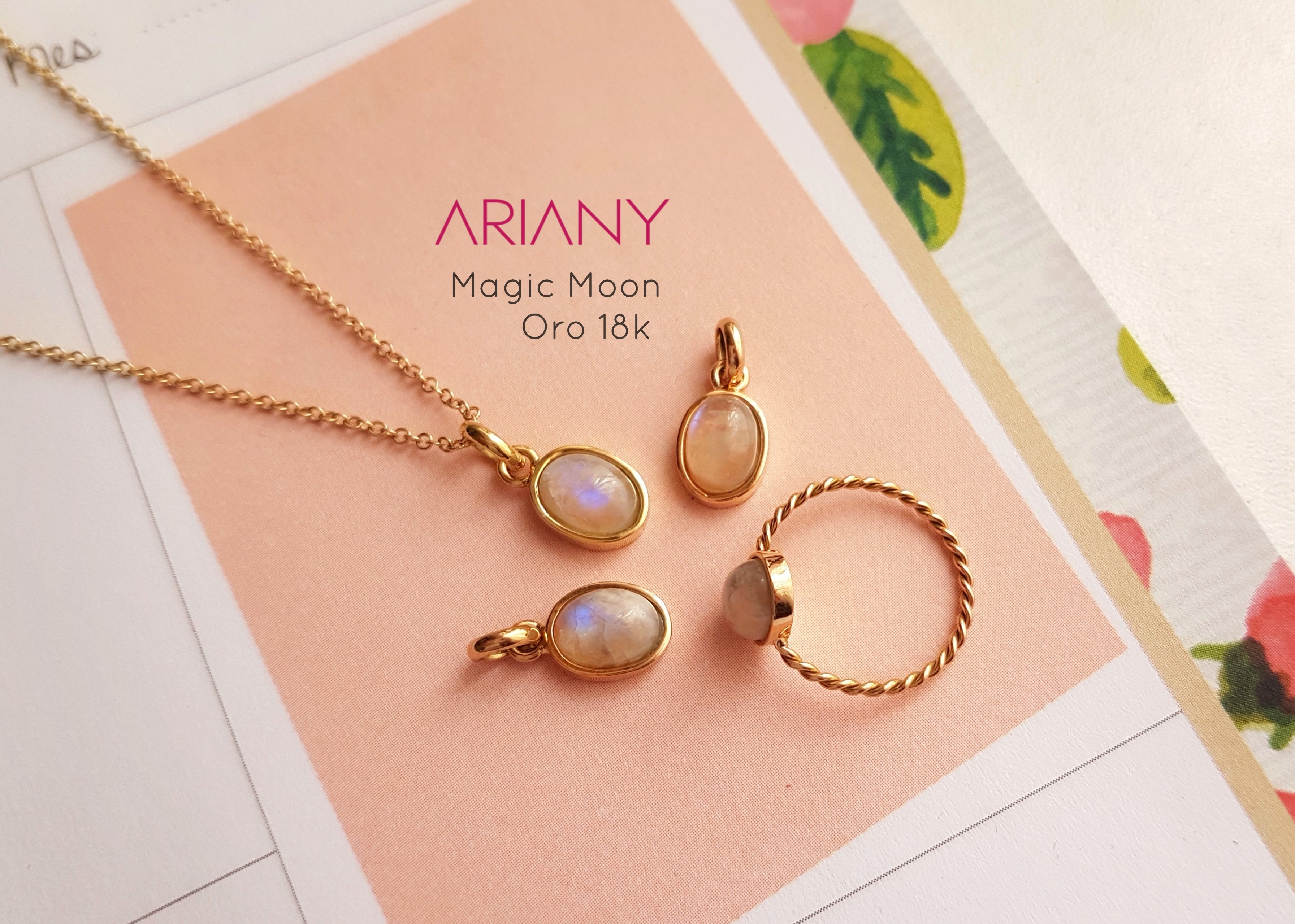 Anillo Piedra Luna - Oro 18k