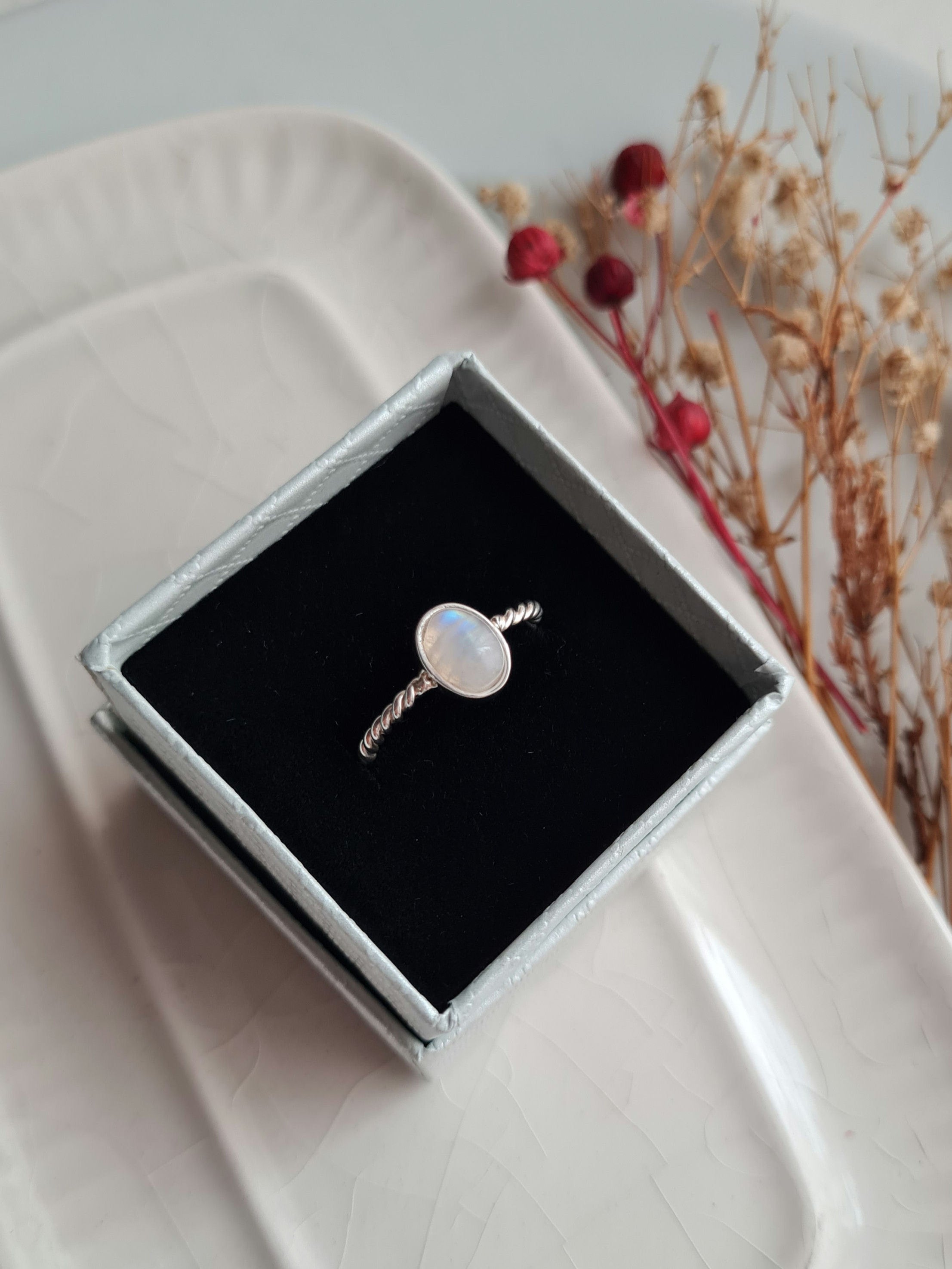 Anillo Piedra Luna - Plata 950