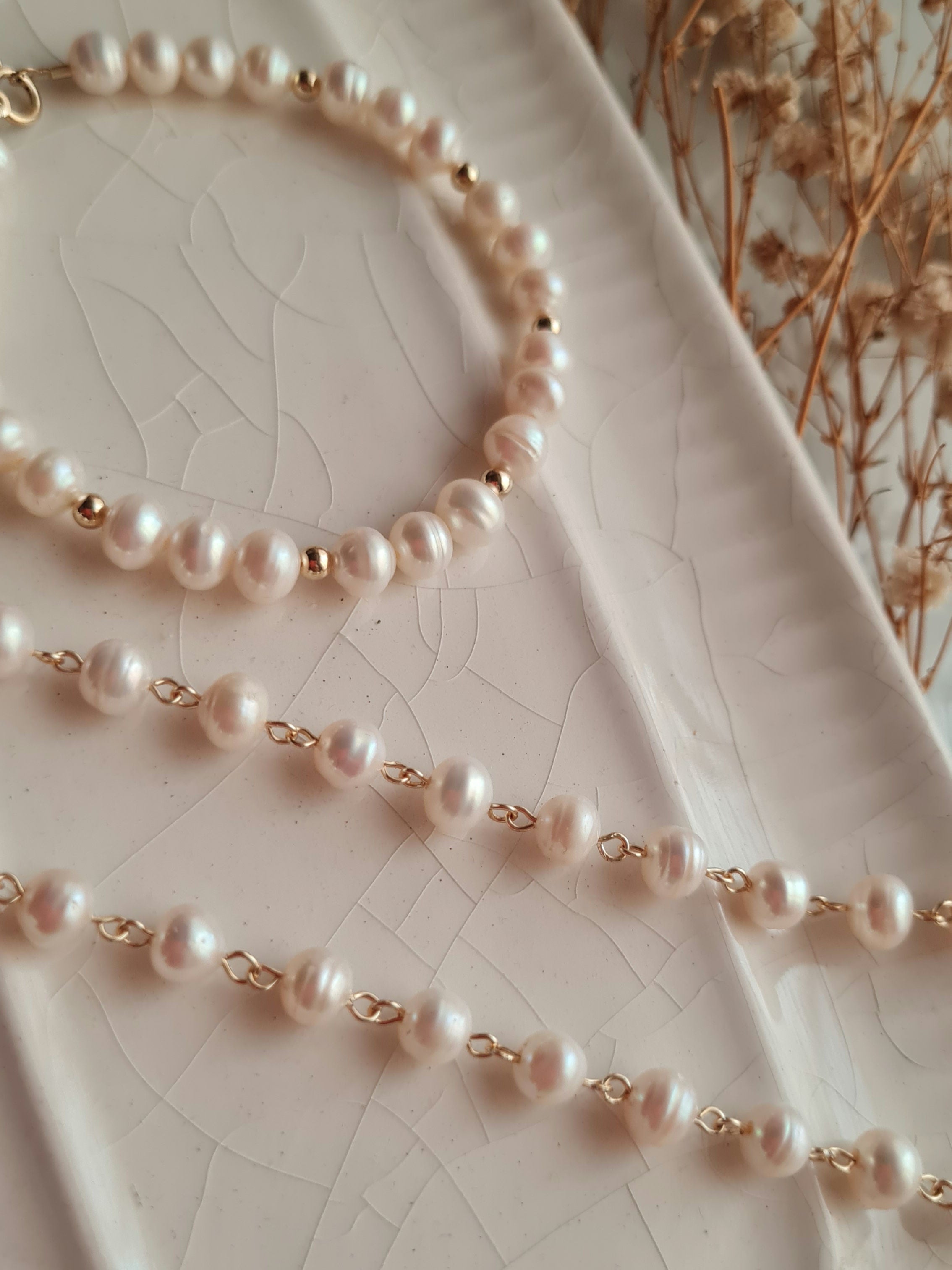 Gargantilla Perlas Engarzadas - GF 14k