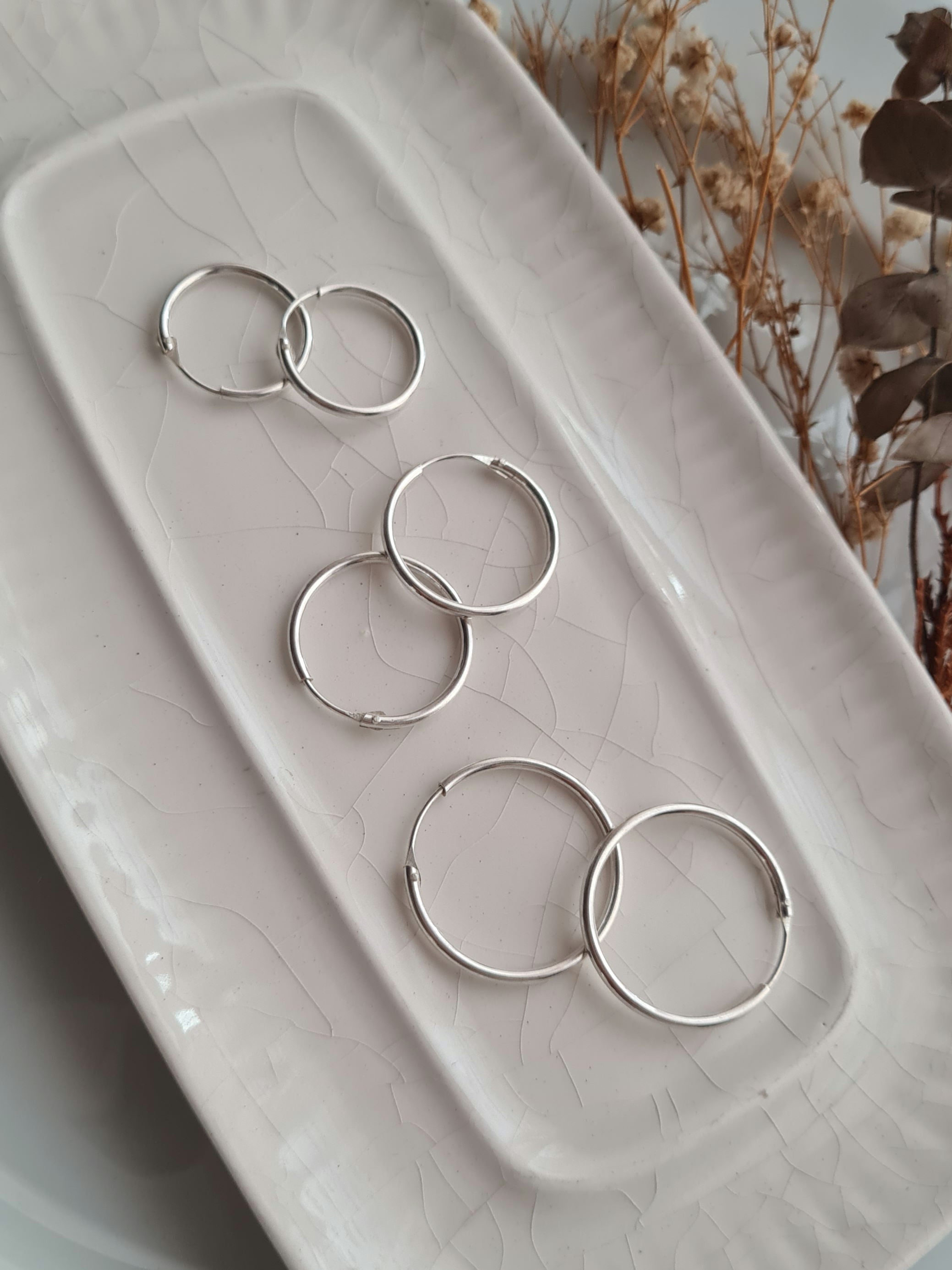 Argollas Básicas Redondas - Plata 950