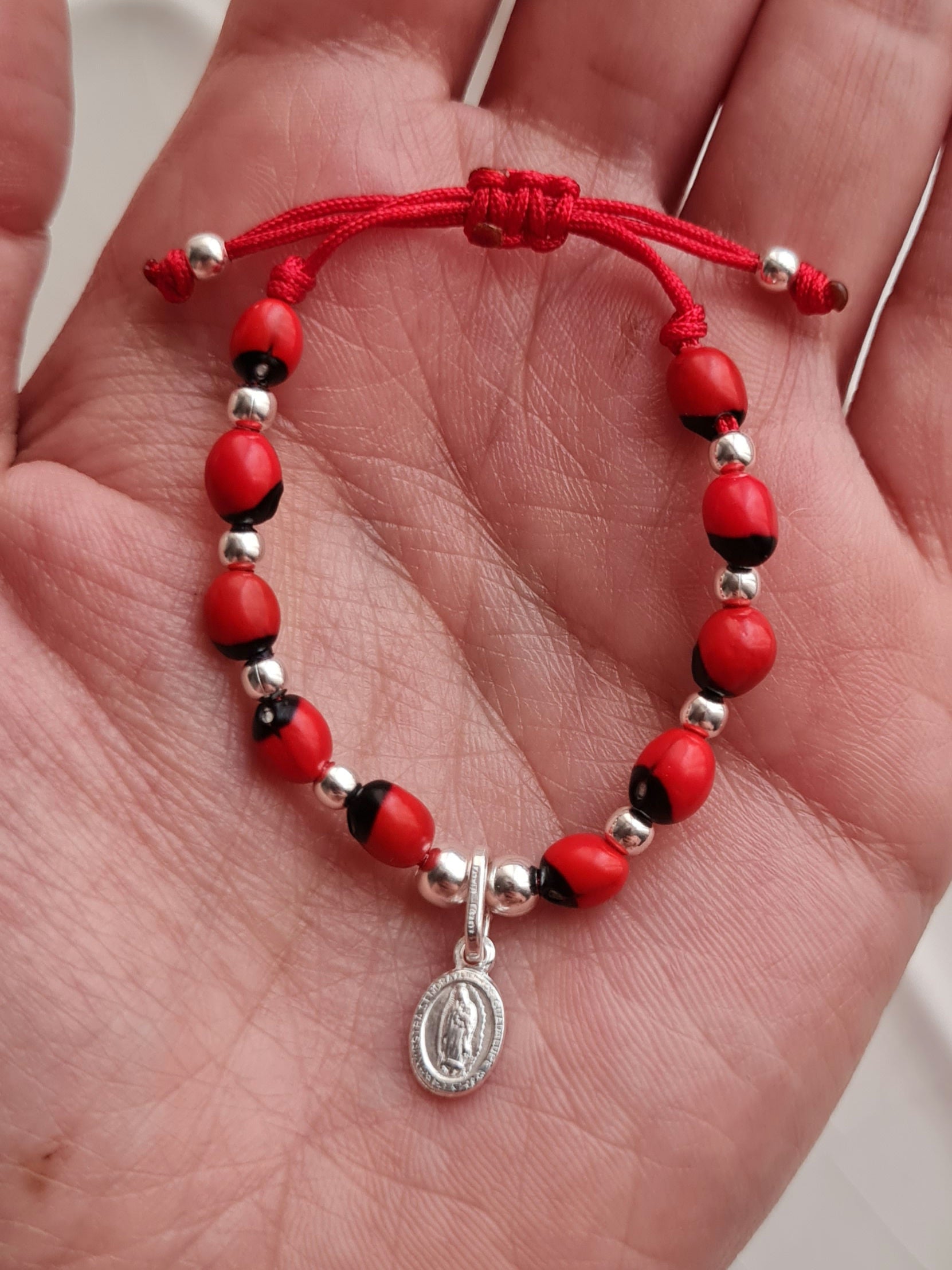 Pulsera Huayruro & San Benito / Divino Niño / Guadalupe / M. Milagrosa - P925
